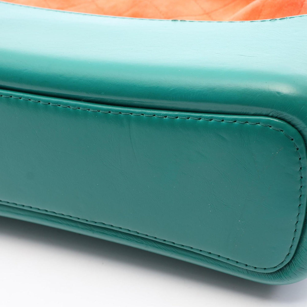 Chanel Blue Green Orange Suede Leather Handbag Shoulder Bag (Pre-Owned)