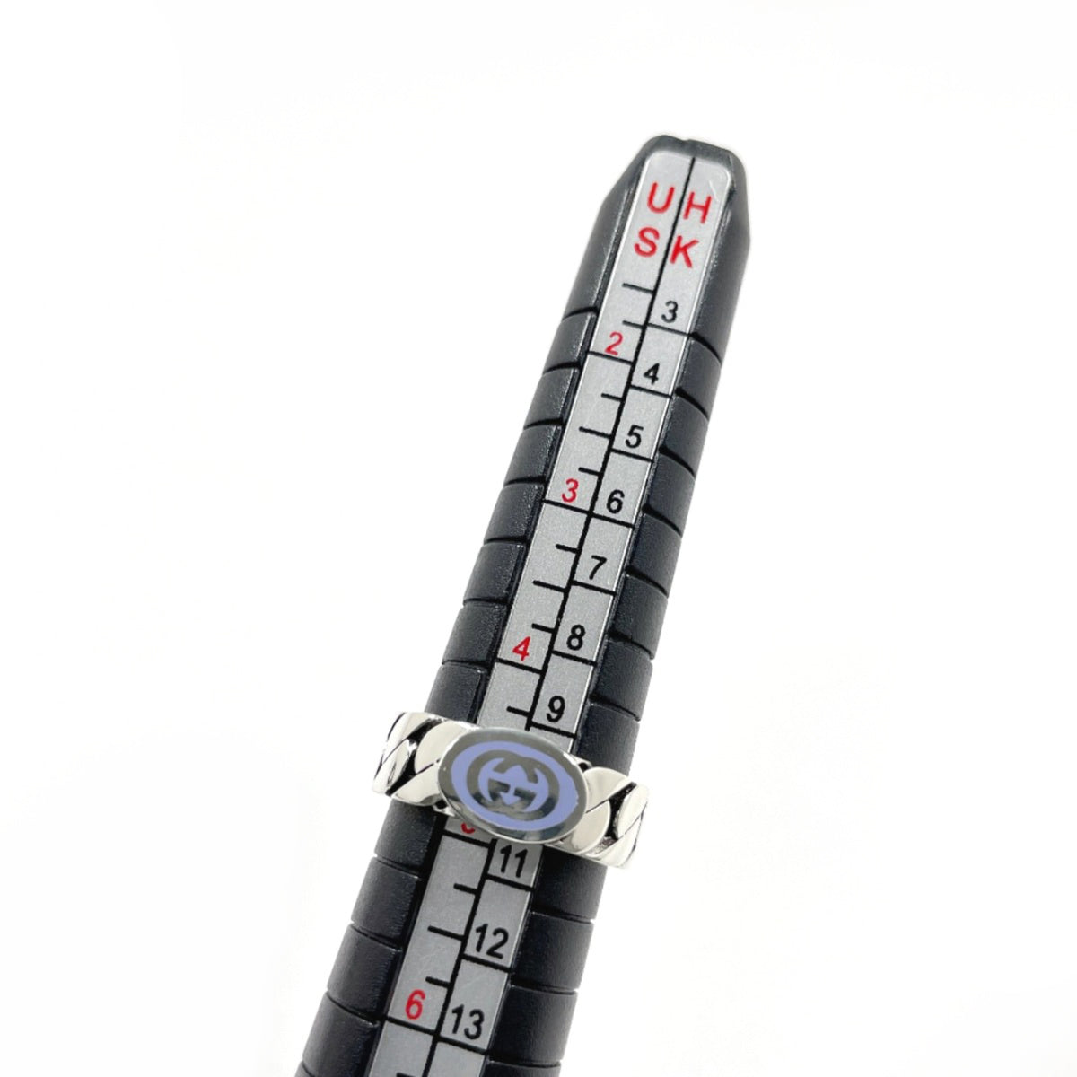 Gucci Silver Light Purple Enamel Silver 925 Band Ring (Pre-Owned)