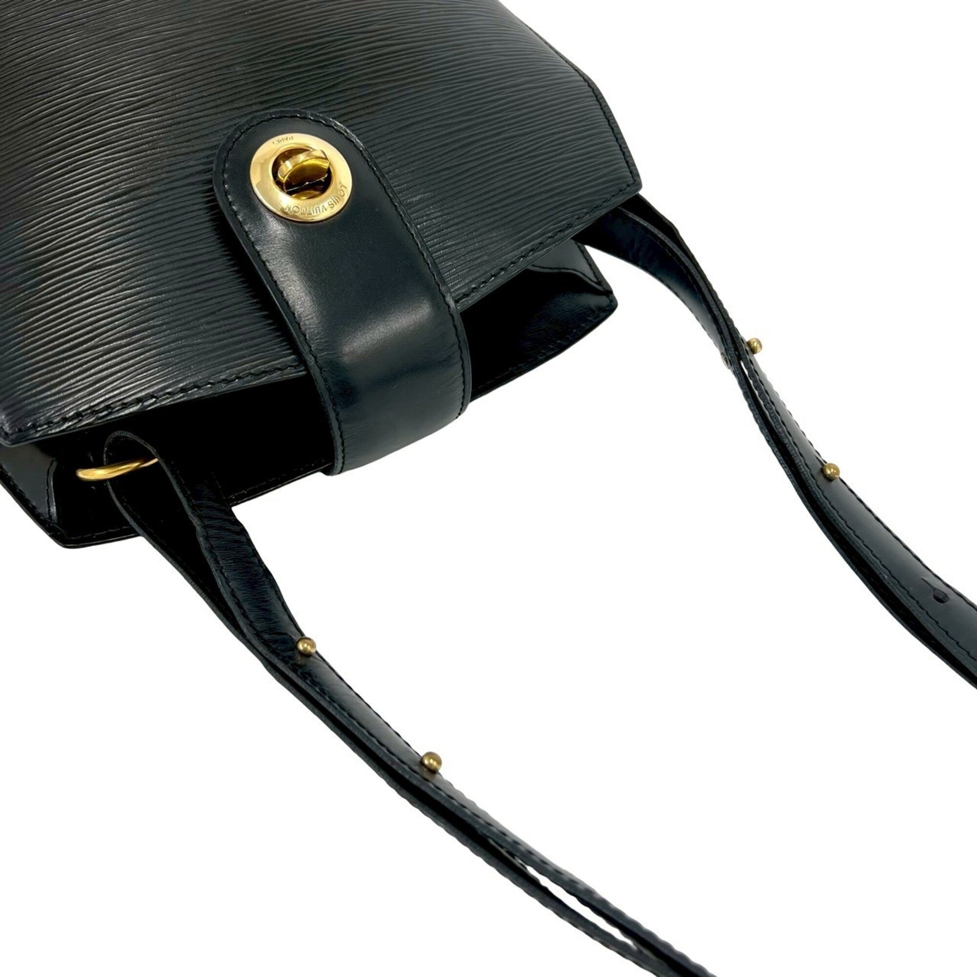 Louis Vuitton Black Leather Shoulder Bag Tote Bag (Pre-Owned)
