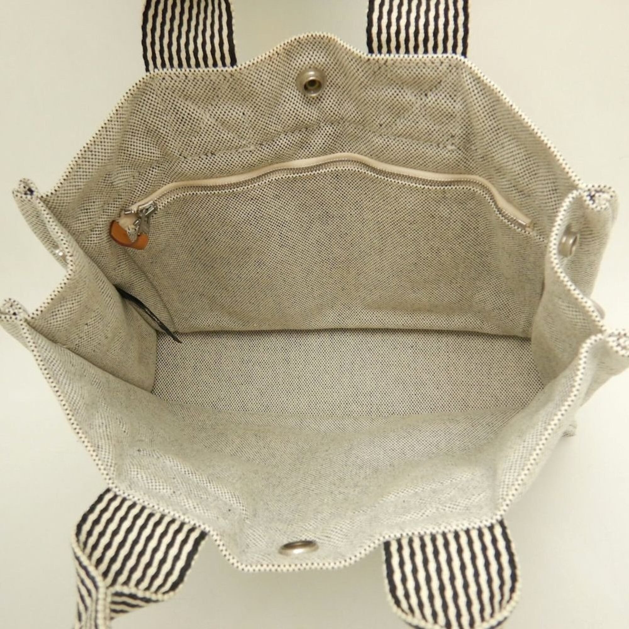 Hermes Black Gray Canvas Tote Bag (Pre-Owned)