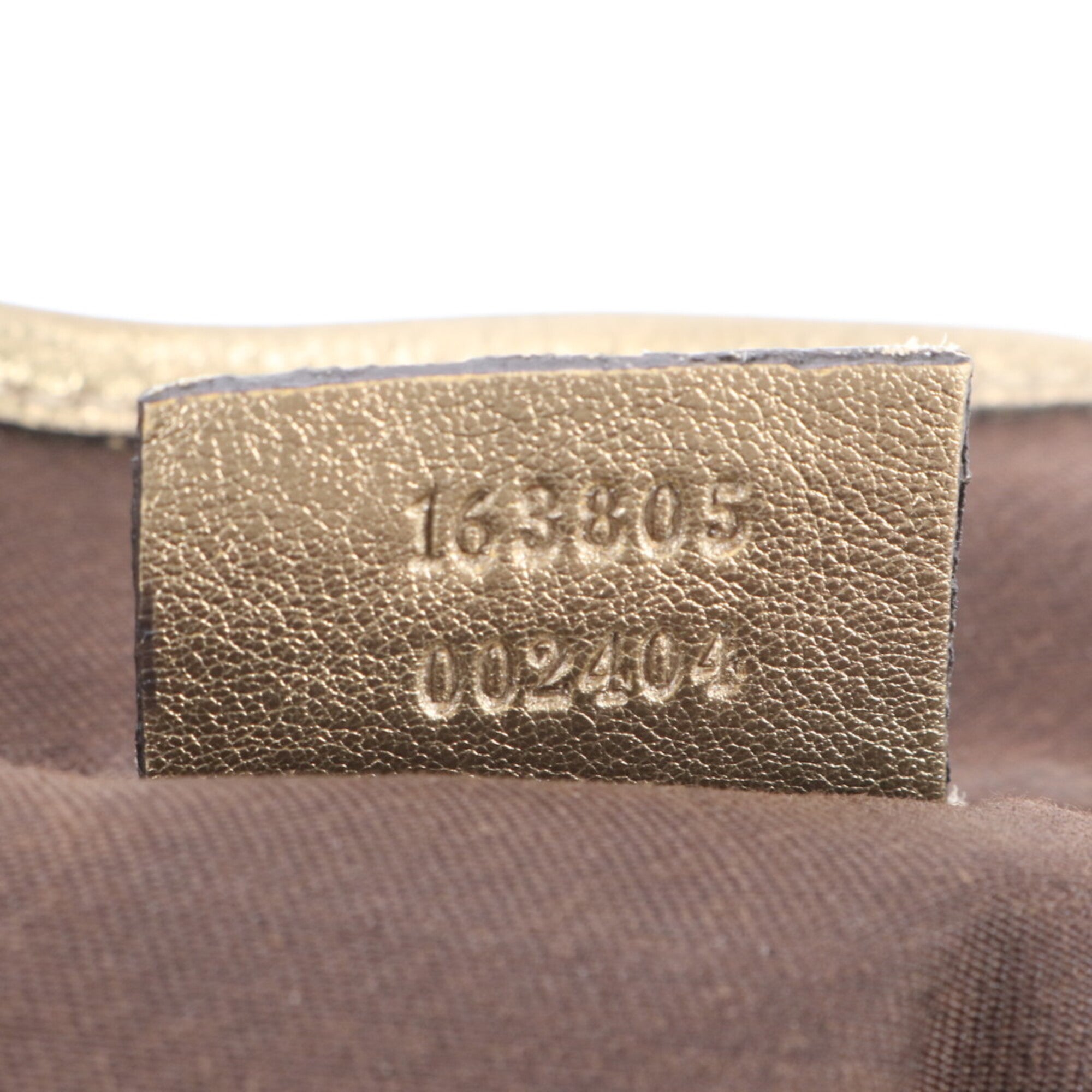 Gucci Brown Gold Leather Handbag Tote Bag (Pre-Owned)