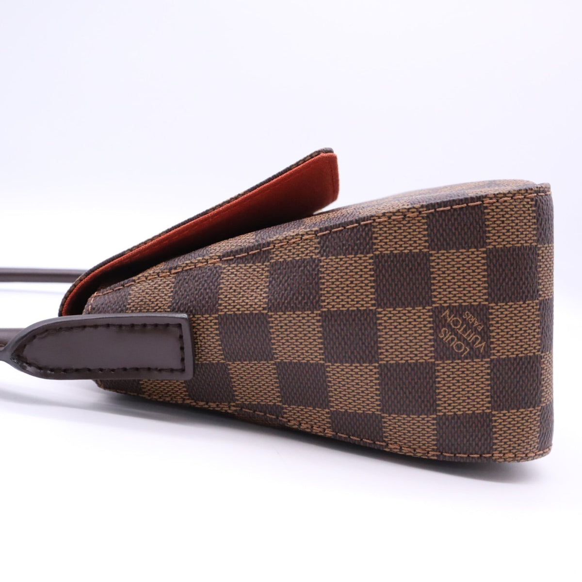 Louis Vuitton Beige Brown Red Color Coated Canvas Leather Handbag (Pre-Owned)