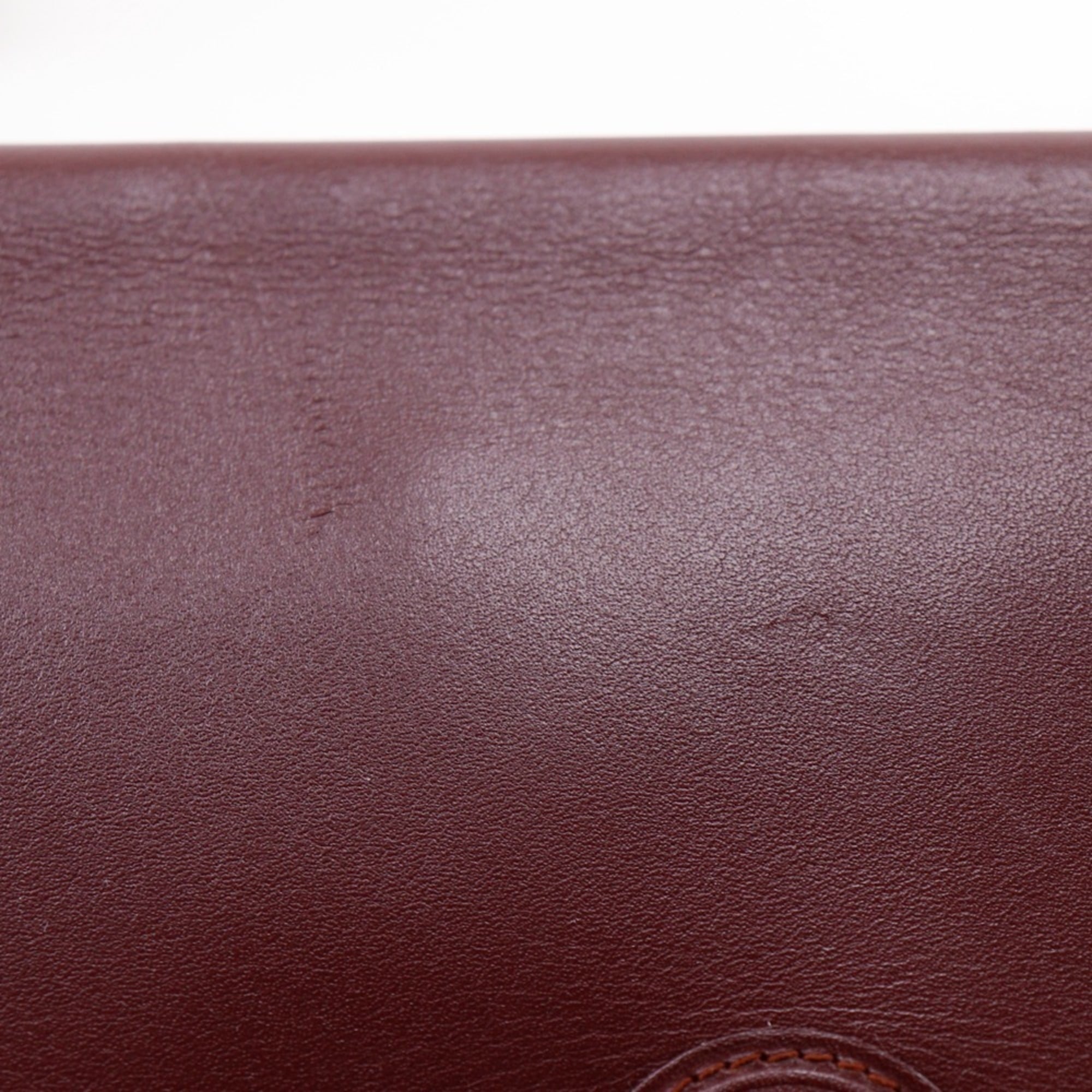 Cartier Must Bordeaux Leather Clutch Bag (Pre-Owned)