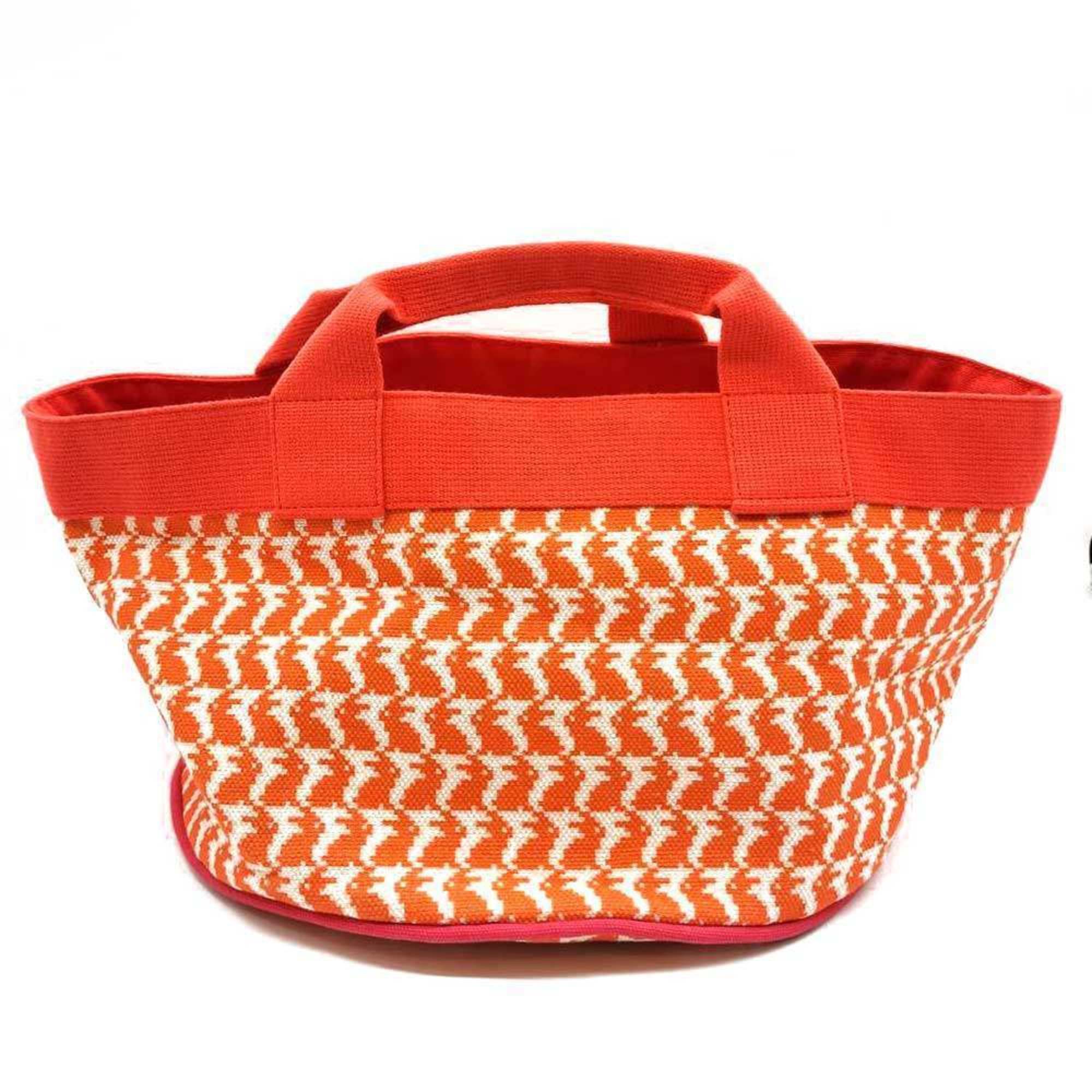 Hermes Orange Canvas Tote Bag (Pre-Owned)