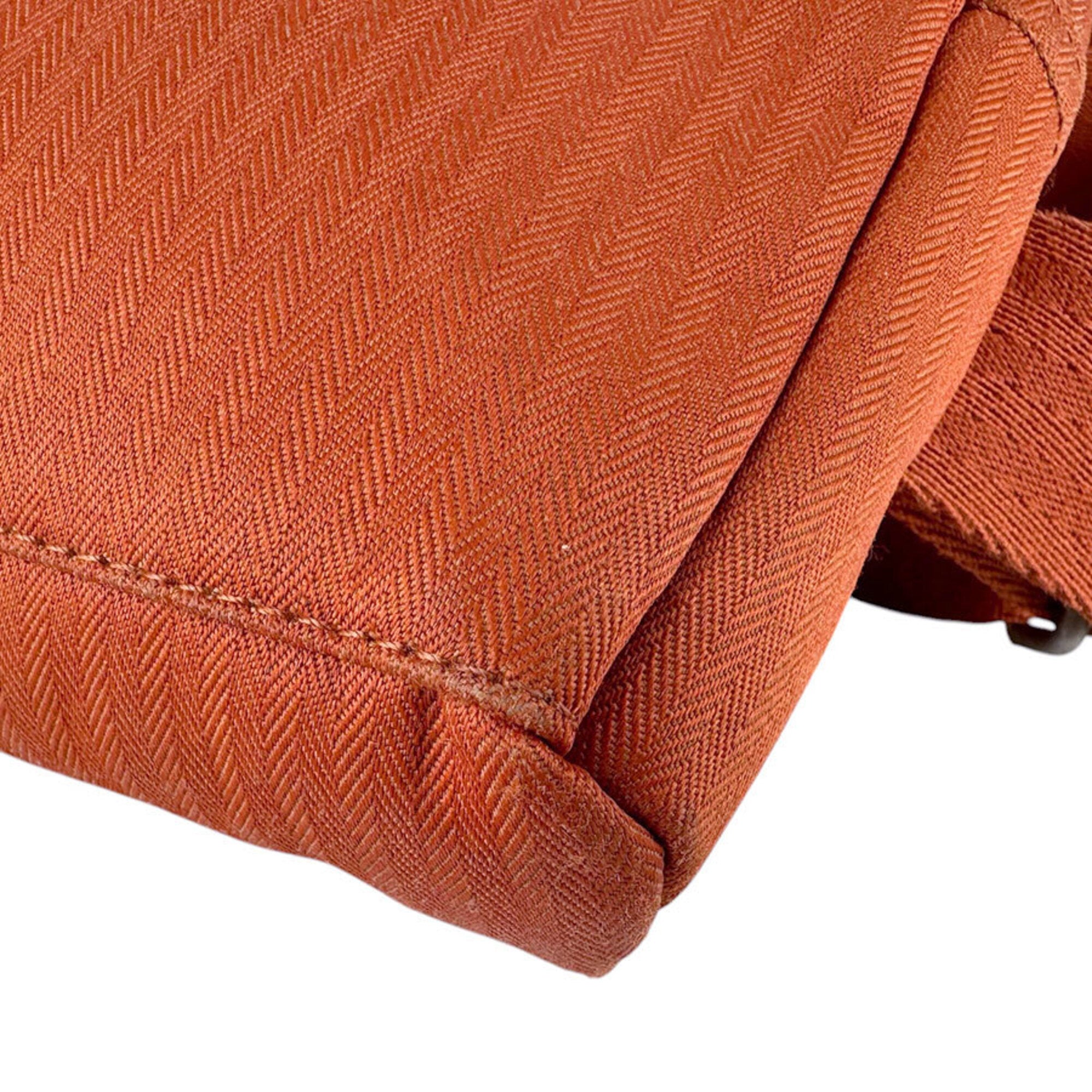 Hermes Orange Toile Chevron Fanny Pack Pochette (Pre-Owned)