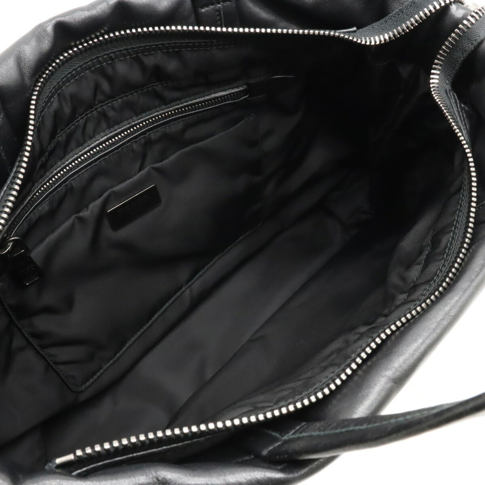 Prada Gray Nero Nylon Nappa Leather Tote Bag (Pre-Owned)