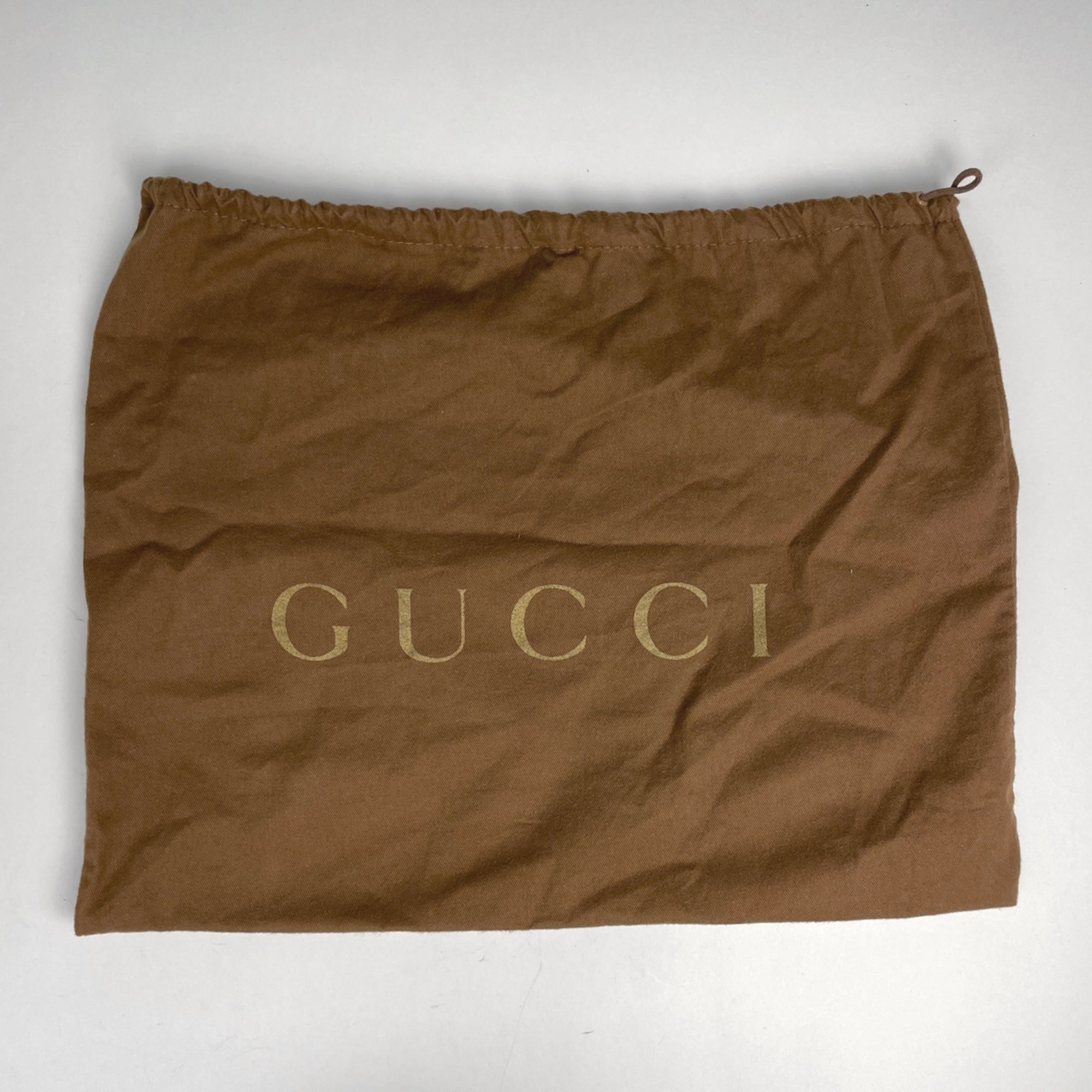Gucci Beige Gold Gg Canvas Leather Shoulder Bag Tote Bag (Pre-Owned)