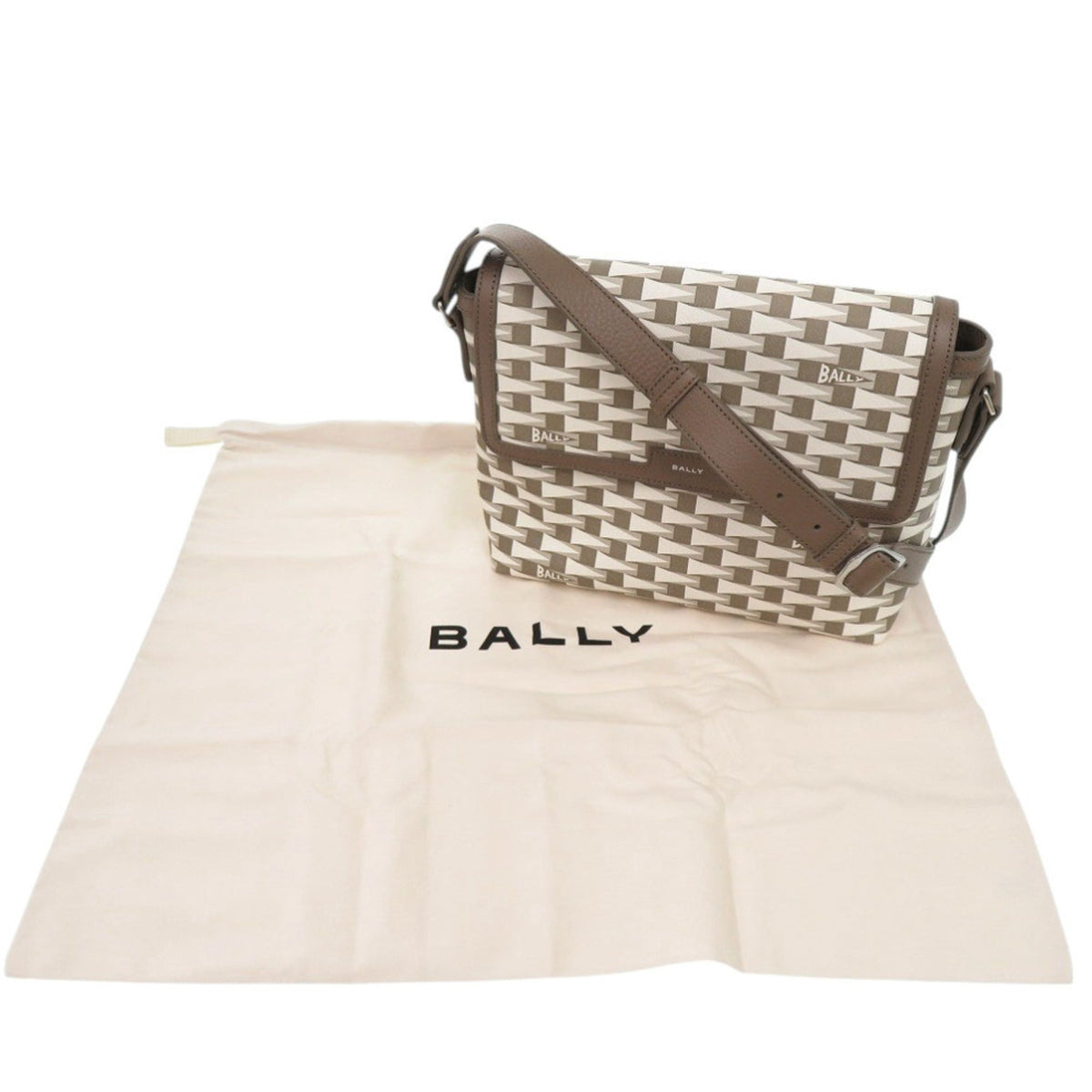 Bally Brown White Leather Shoulder Bag (Pre-Owned)