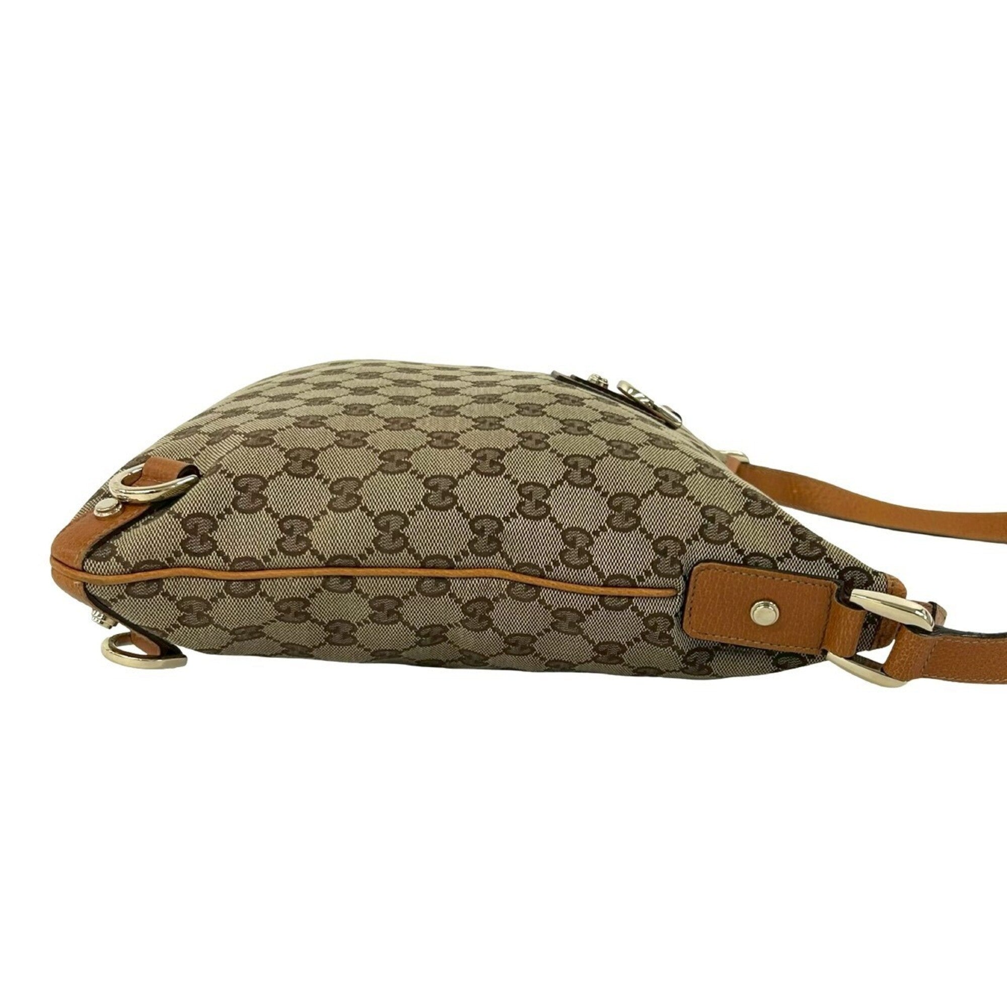 Gucci Brown Canvas Leather Shoulder Bag Tote Bag (Pre-Owned)