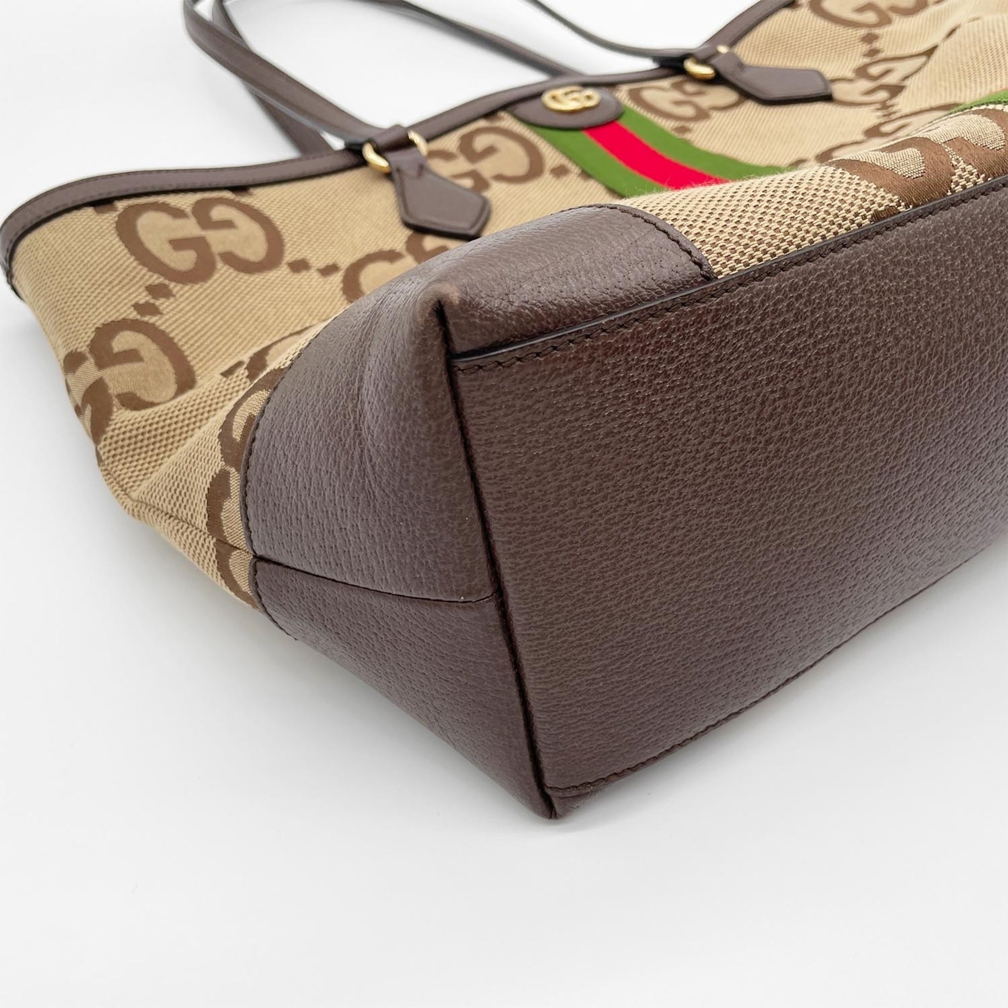Gucci Brown Canvas Leather Tote Bag (Pre-Owned)