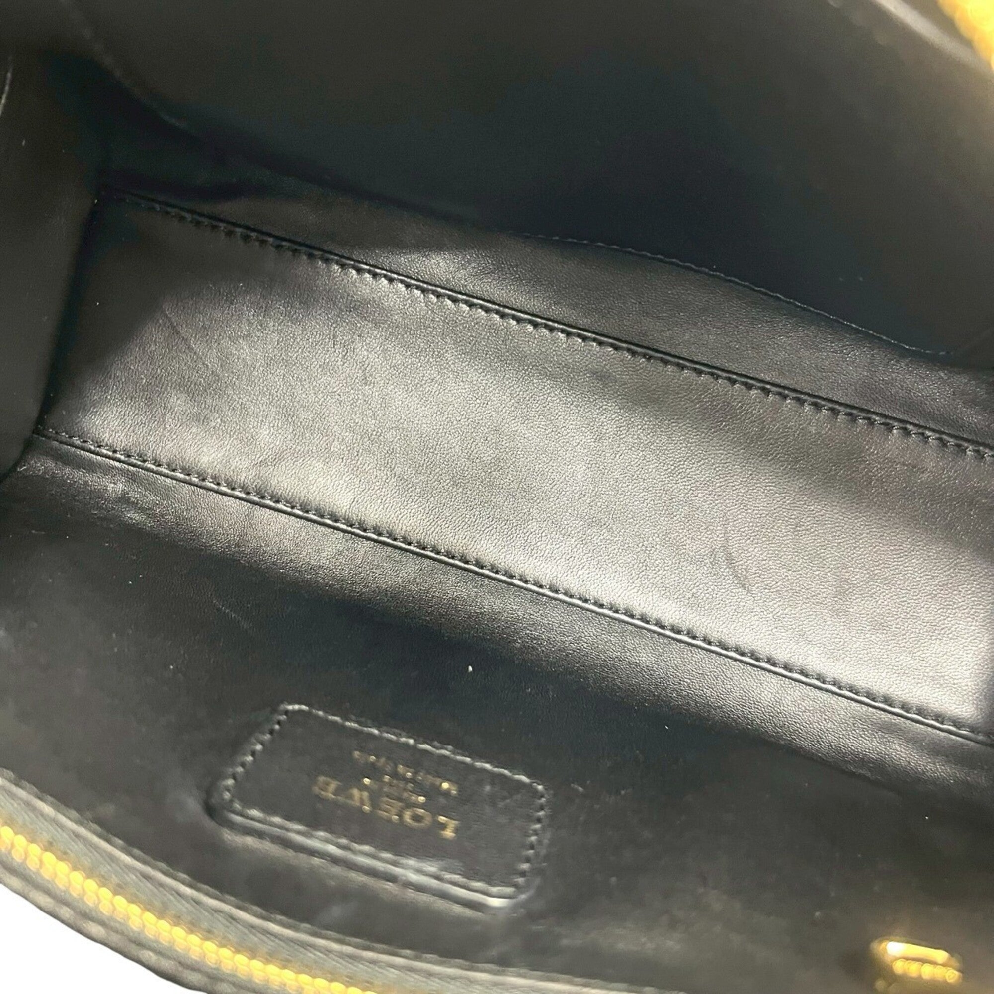 Loewe Black Leather Boston Bag Handbag Shoulder Bag (Pre-Owned)