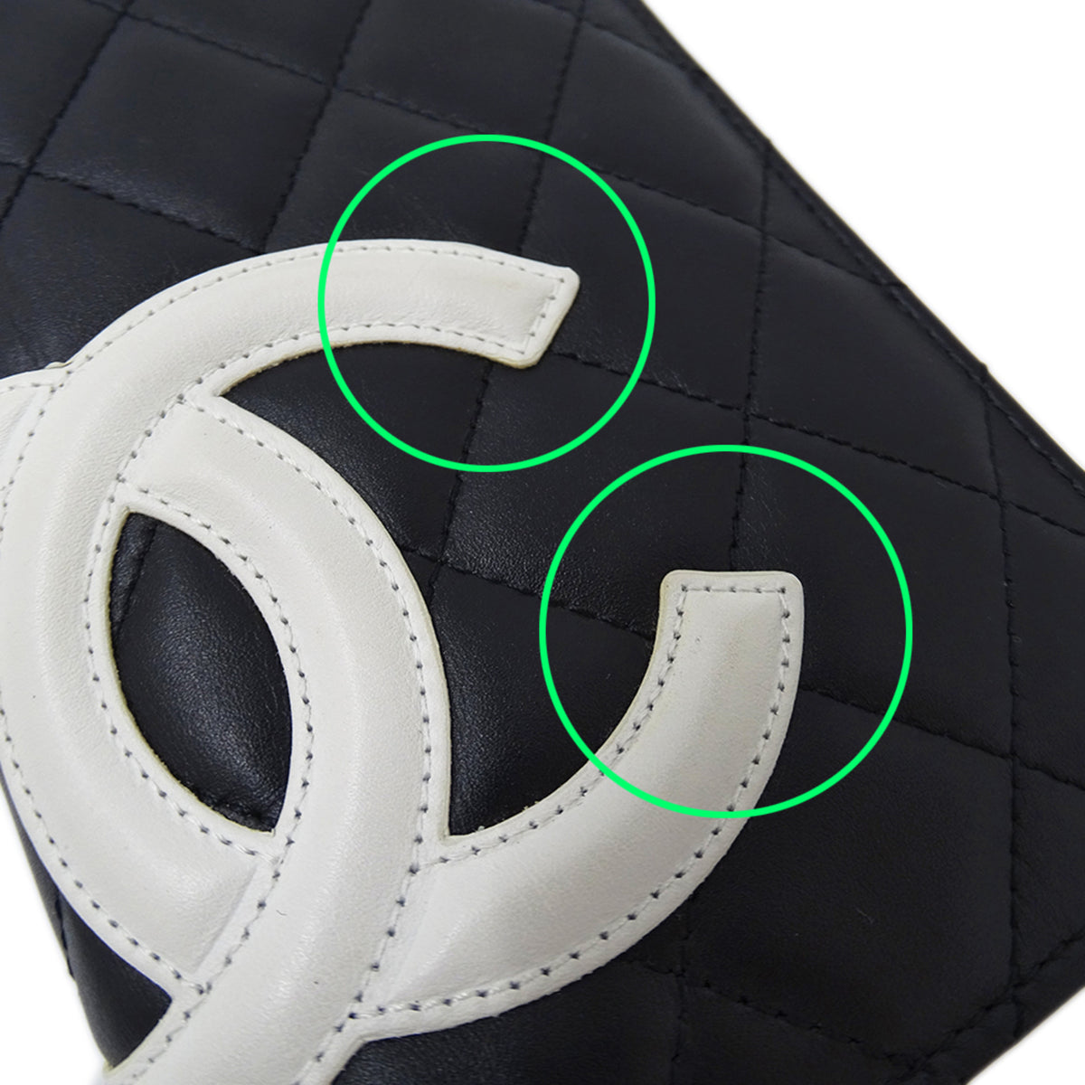 Chanel Cambon Black Leather Long Wallet (Bi-Fold) (Pre-Owned)