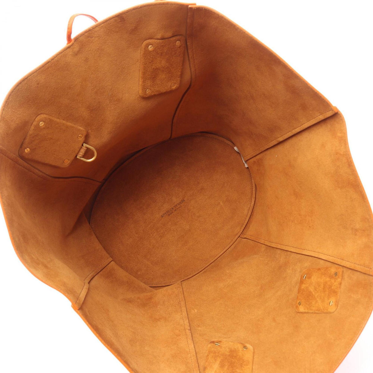 Bottega Veneta Orange Leather Basket Handbag Pouch Tote Bag (Pre-Owned)