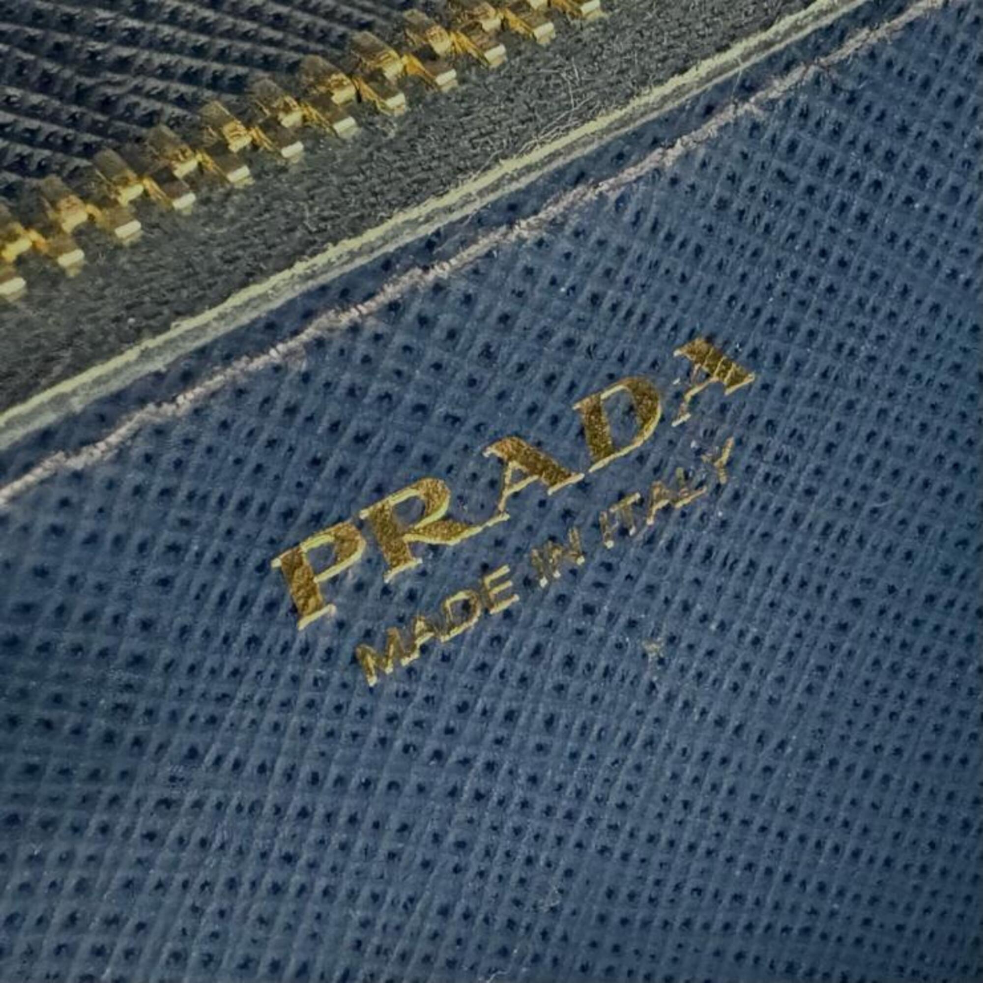 Prada Bluette Navy Saffiano Metal Long Wallet (Bi-Fold) (Pre-Owned)