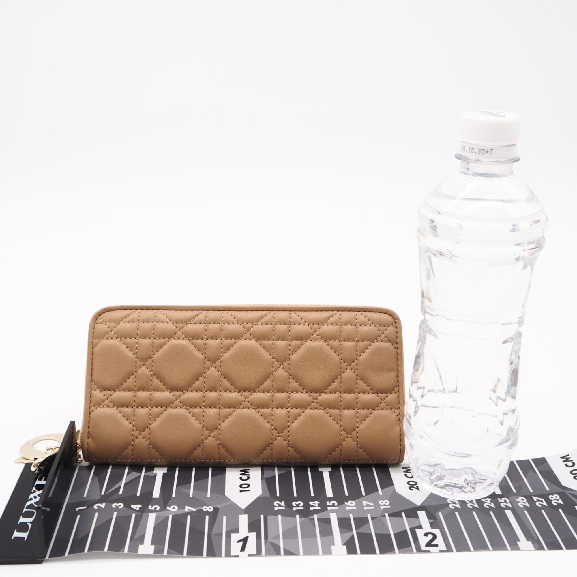 Christian Dior Lady Dior Beige Bow Coin Purse/Coin Case (Pre-Owned)