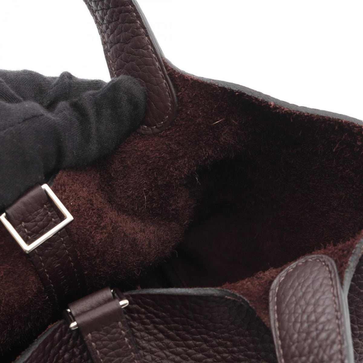 Hermes Brown Taurillon Clemence Leather Handbag (Pre-Owned)