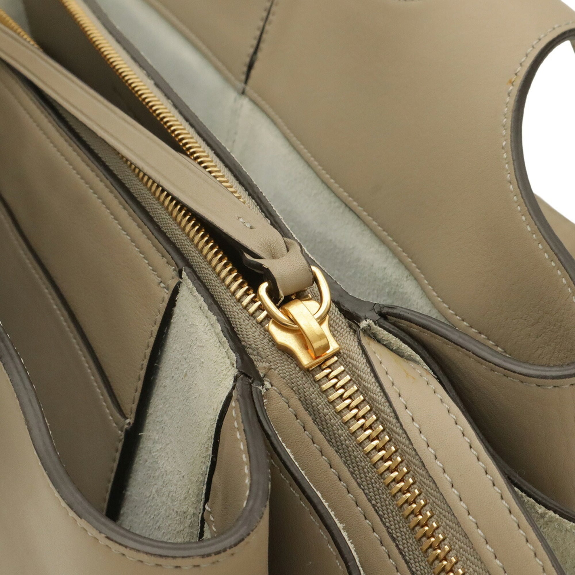 Celine Grayish Leather Shoulder Bag Tote Bag (Pre-Owned)