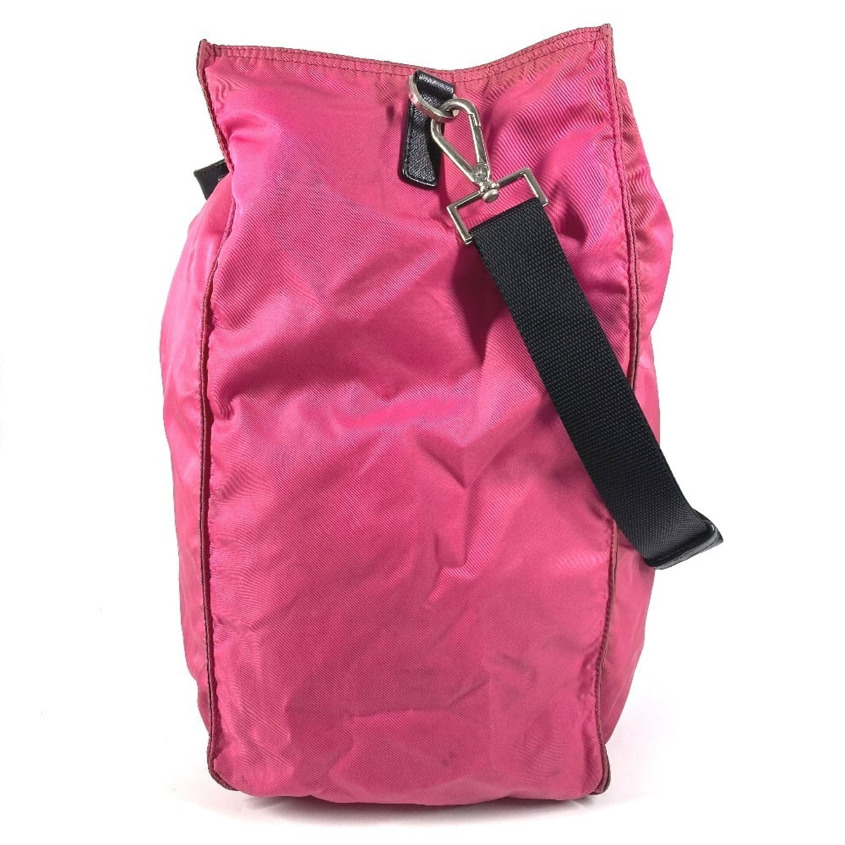 Prada Black Pink Nylon Leather Handbag Shoulder Bag Tote Bag (Pre-Owned)