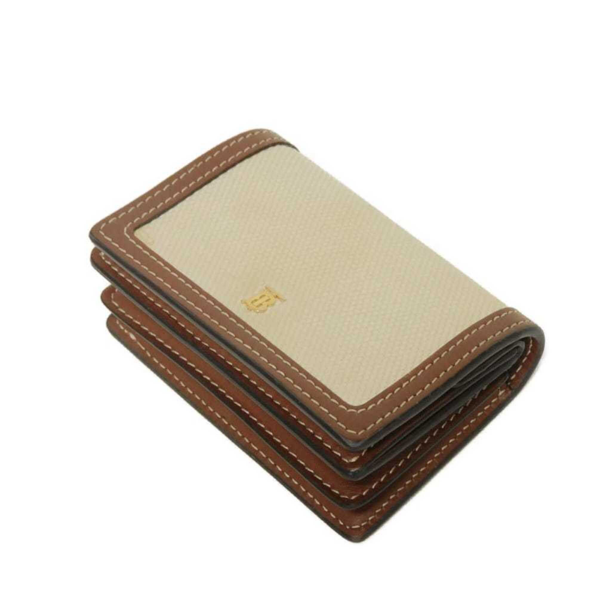 Burberry Beige Brown Canvas Wallet (Bi-Fold) (Pre-Owned)