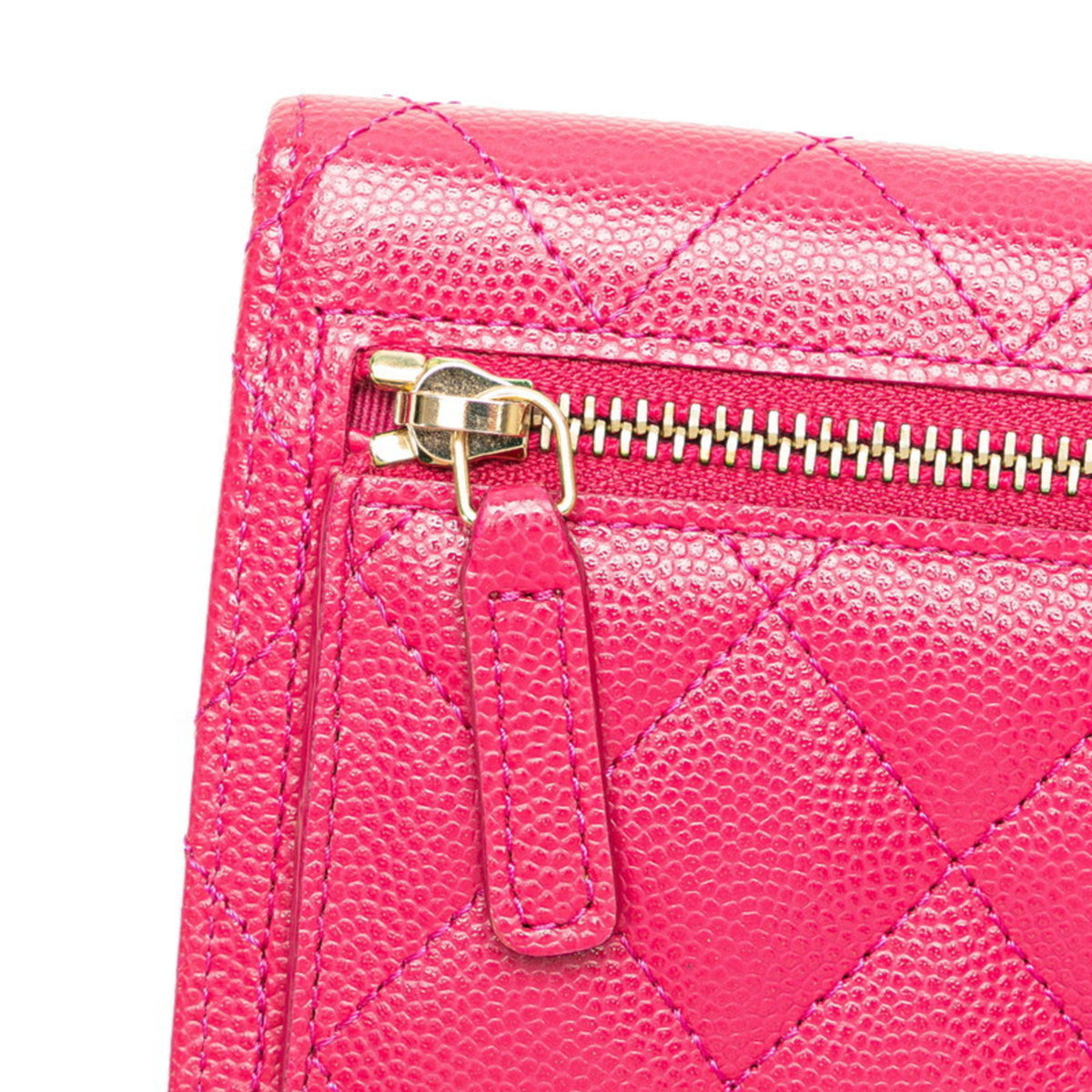 Chanel Pink Grained Calfskin Wallet (Bi-Fold) (Pre-Owned)