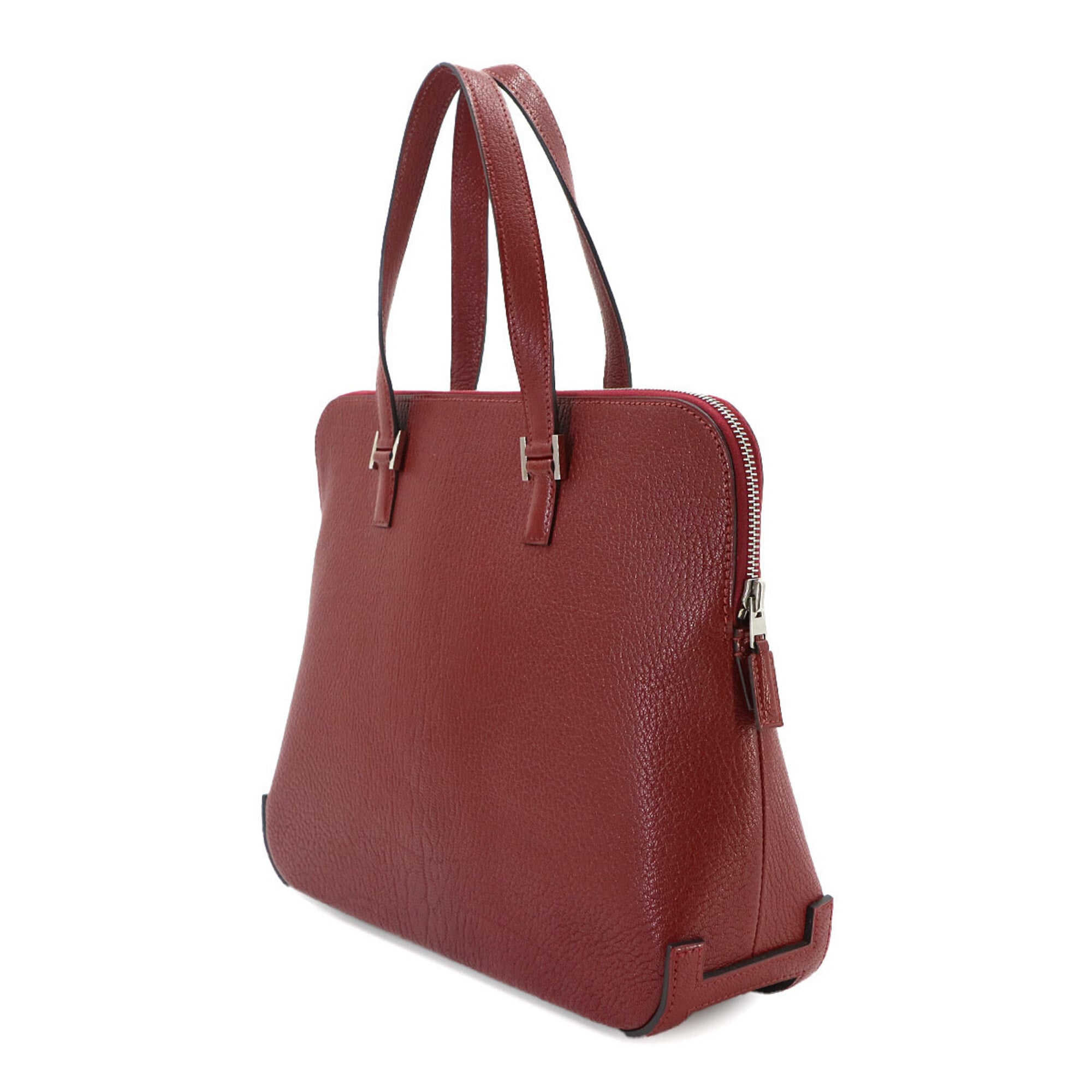 Hermes Rouge H Chevre Leather Handbag (Pre-Owned)