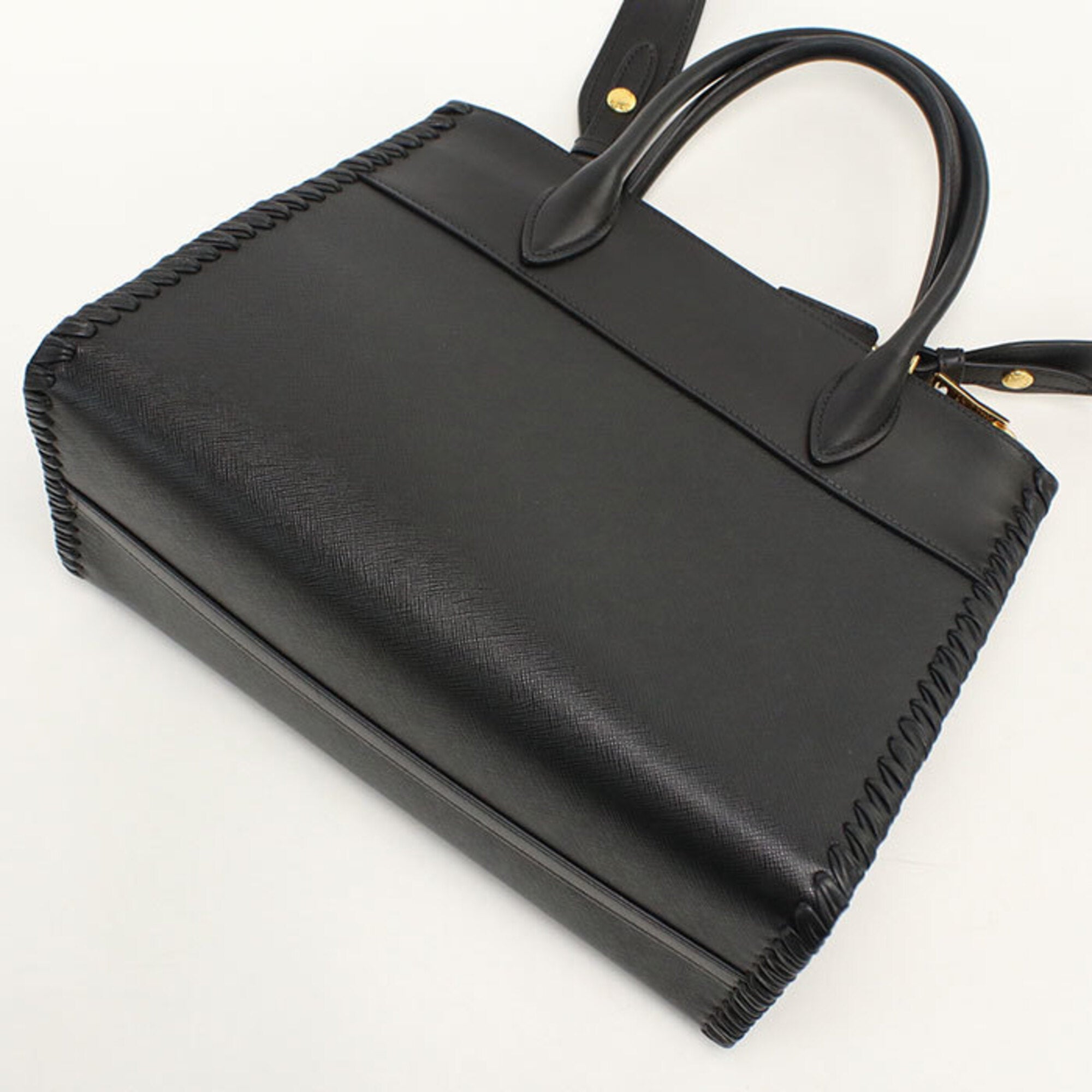 Prada Black Leather Tote Bag (Pre-Owned)