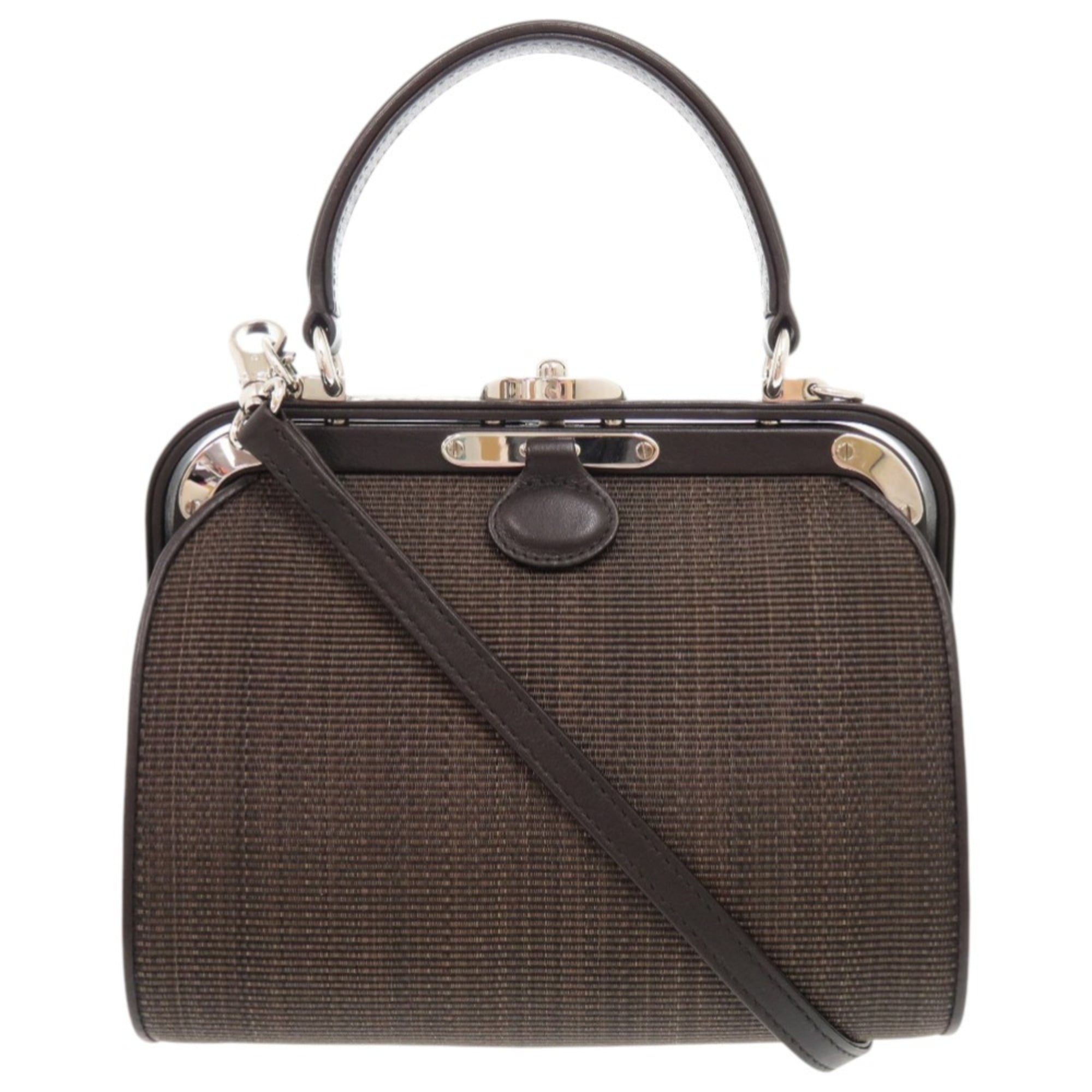 Comtesse Dark Brown Leather Handbag Shoulder Bag (Pre-Owned)