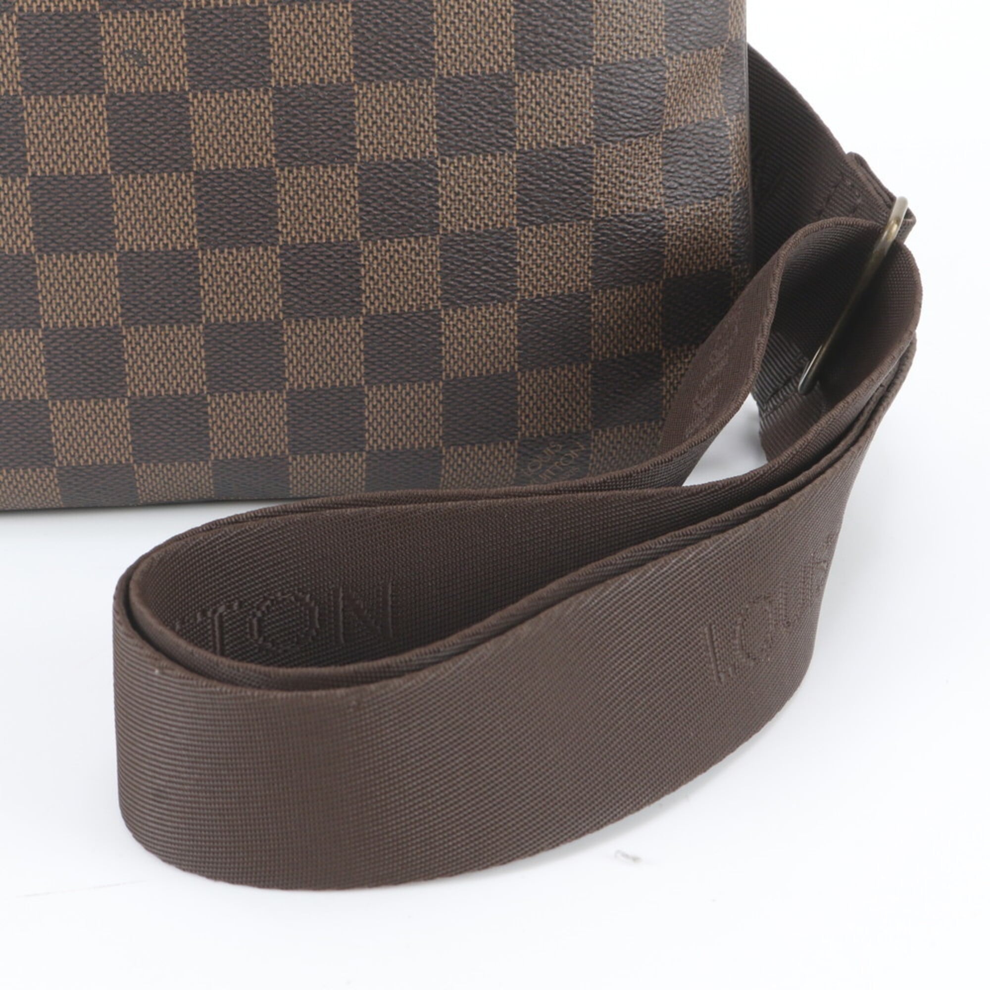 Louis Vuitton Brown Damier Canvas Ebene Leather Pochette Shoulder Bag (Pre-Owned)