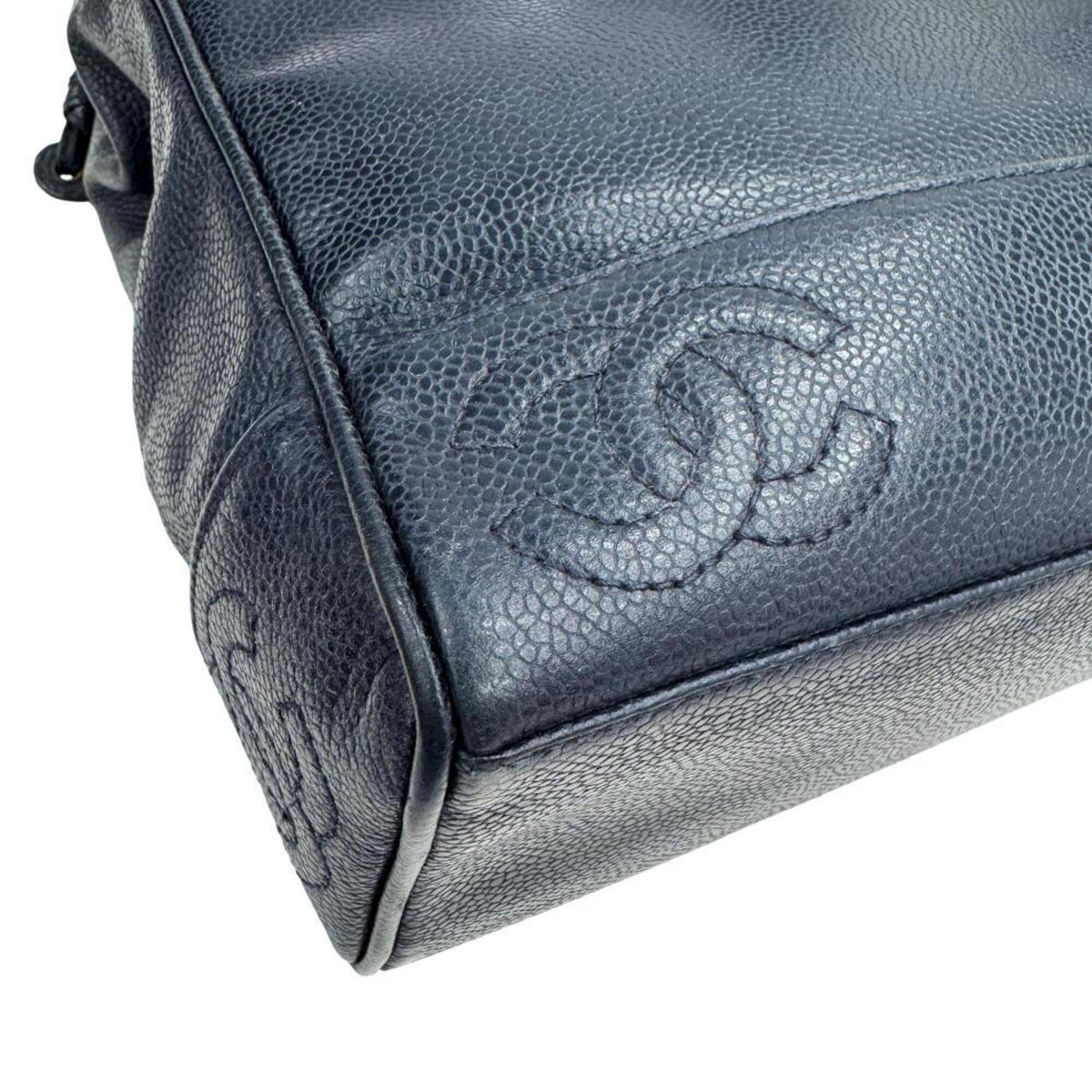 Chanel Navy Grained Calfskin Tote Bag (Pre-Owned)