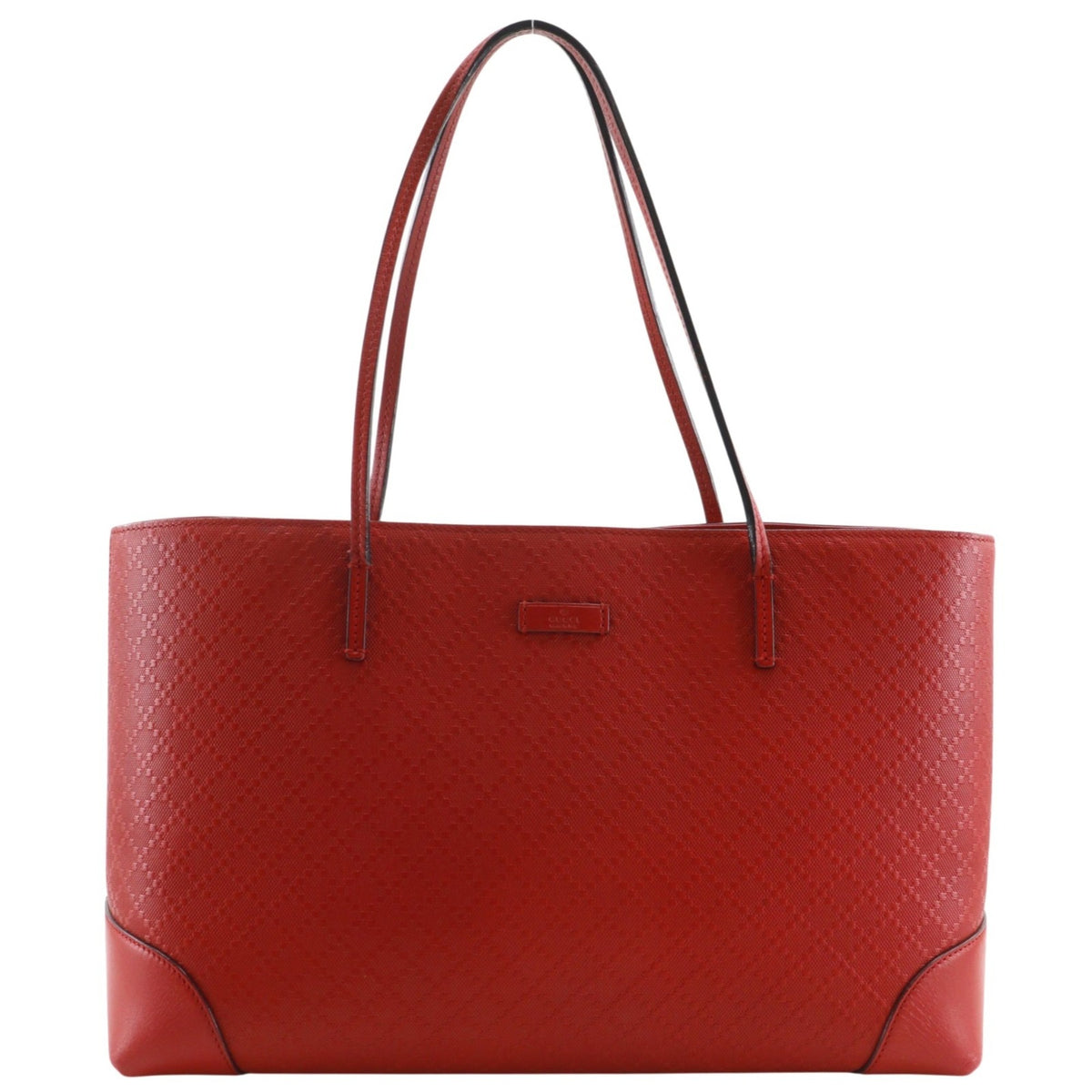 Gucci Red Color Leather Tote Bag (Pre-Owned)