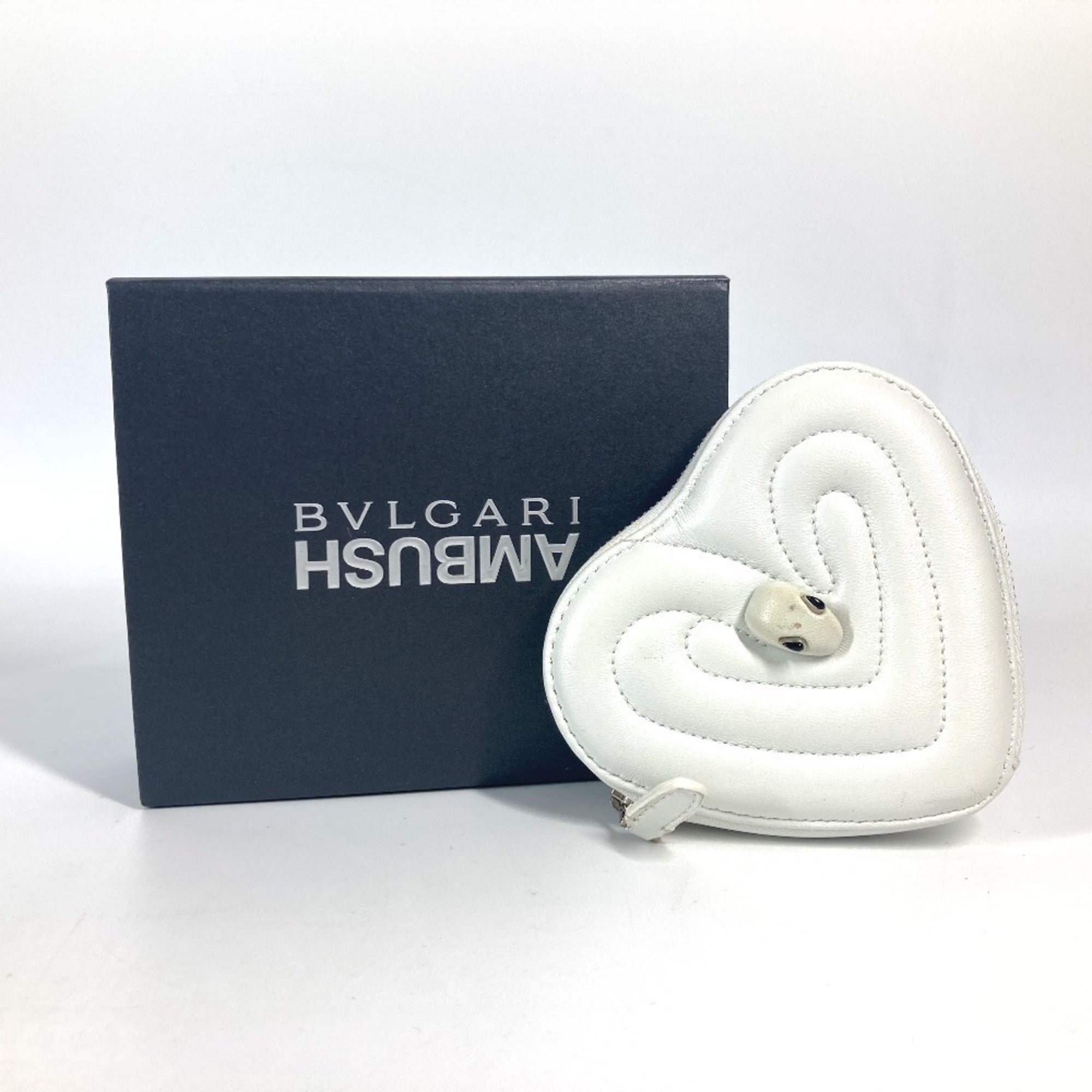 Bvlgari White Leather Coin Purse/Coin Case (Pre-Owned)