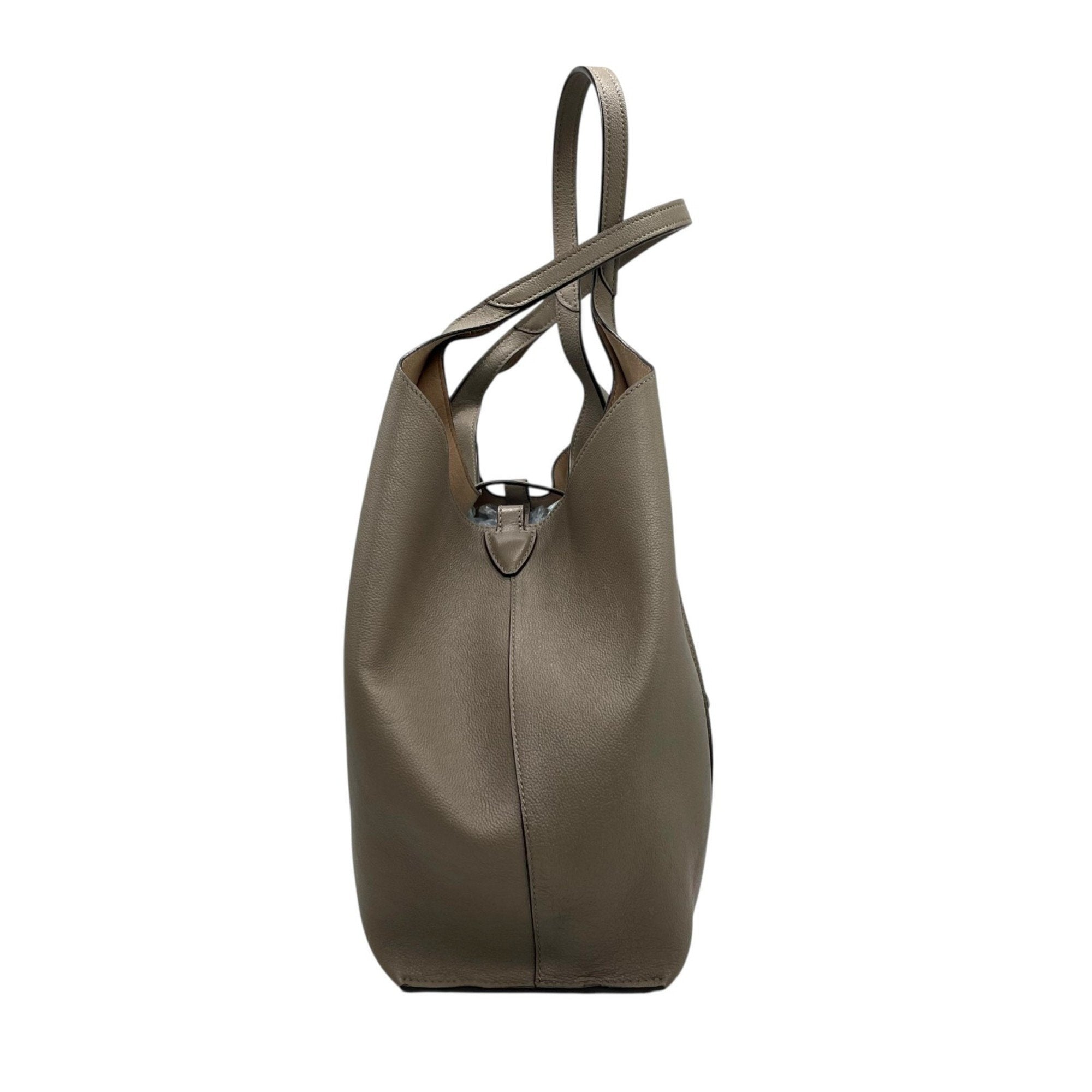 Tod's Grayish Leather Handbag Pouch Tote Bag (Pre-Owned)