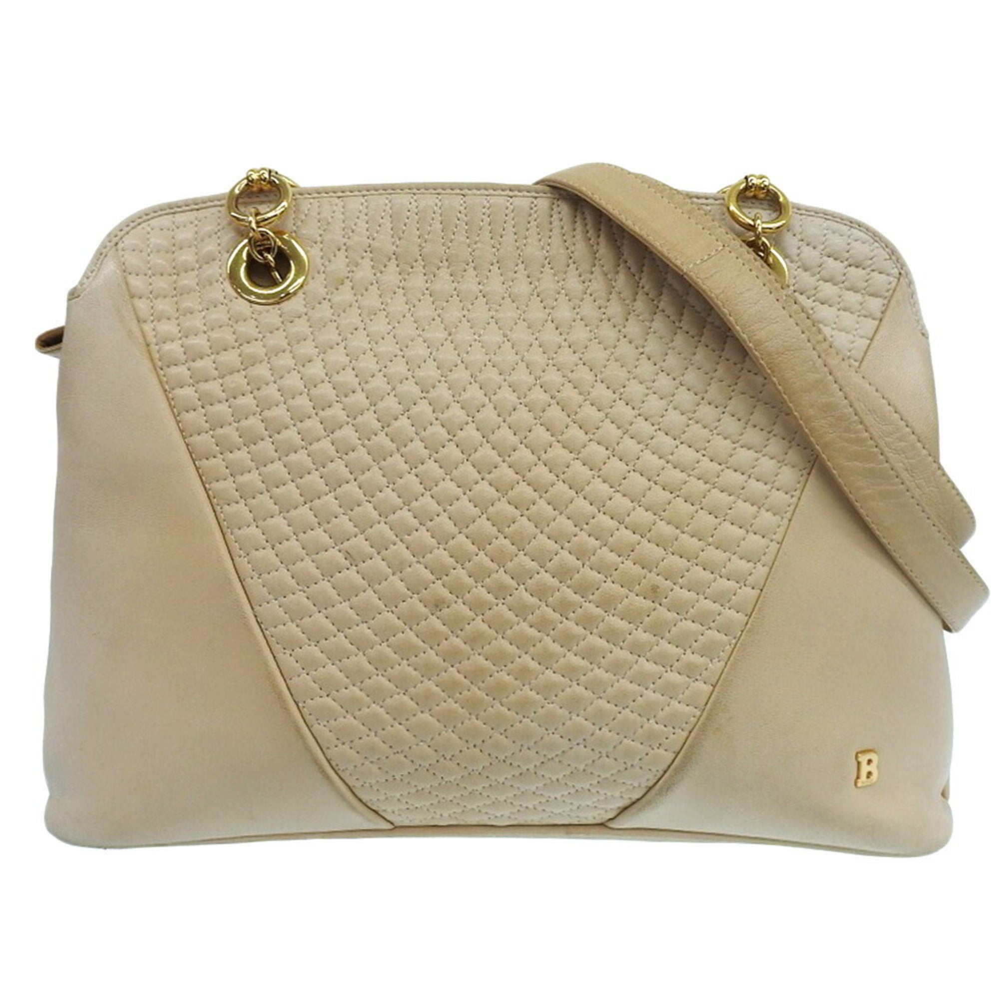 Bally Beige Brown Leather Shoulder Bag (Pre-Owned)