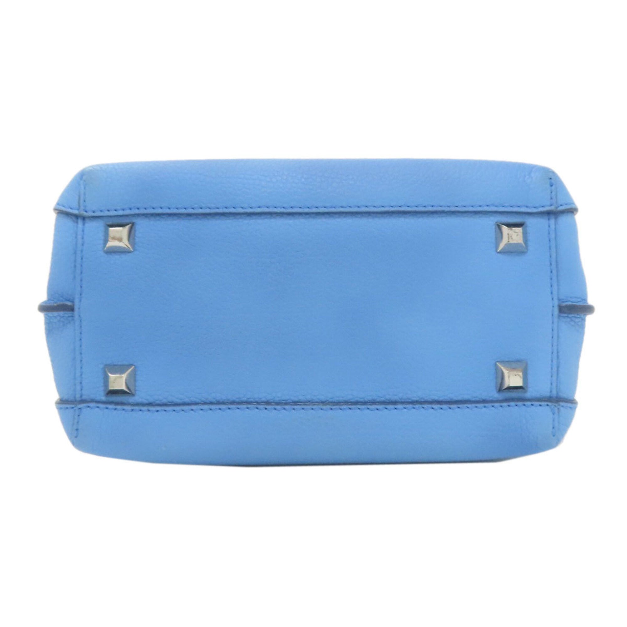 Mcm Light Blue Leather Handbag (Pre-Owned)
