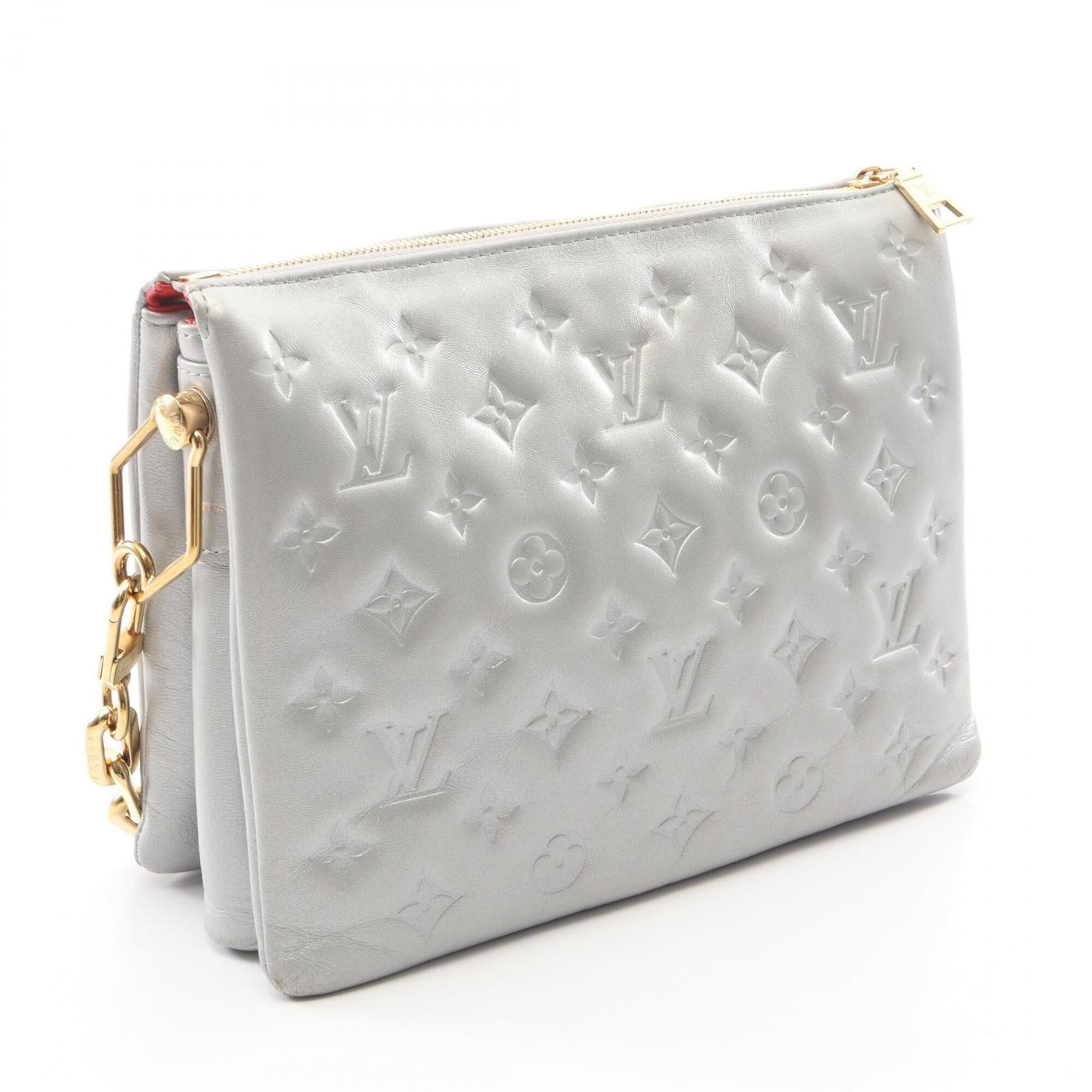 Louis Vuitton Silver Leather Handbag Shoulder Bag (Pre-Owned)