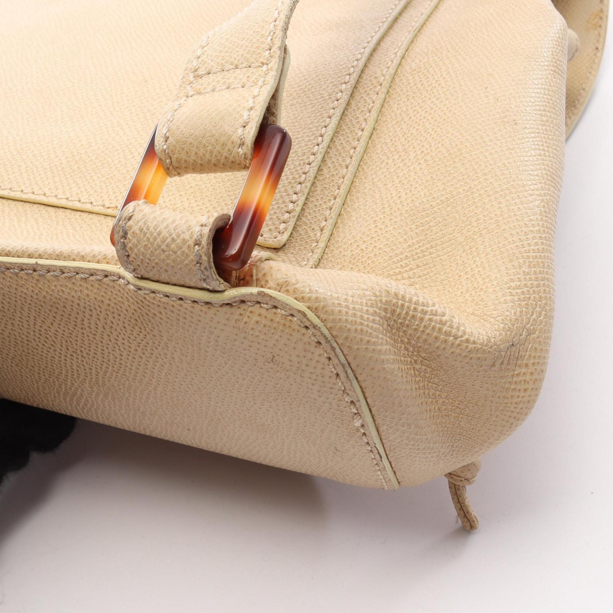 Chanel Beige Grained Calfskin Backpack Handbag (Pre-Owned)