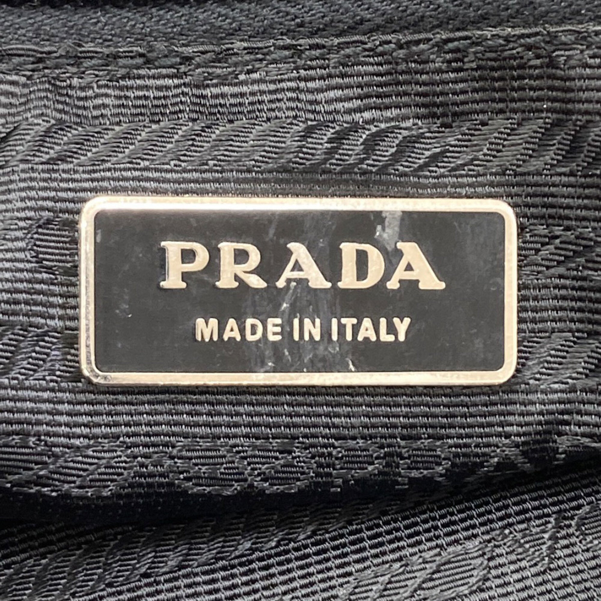 Prada Black Nylon Leather Handbag (Pre-Owned)