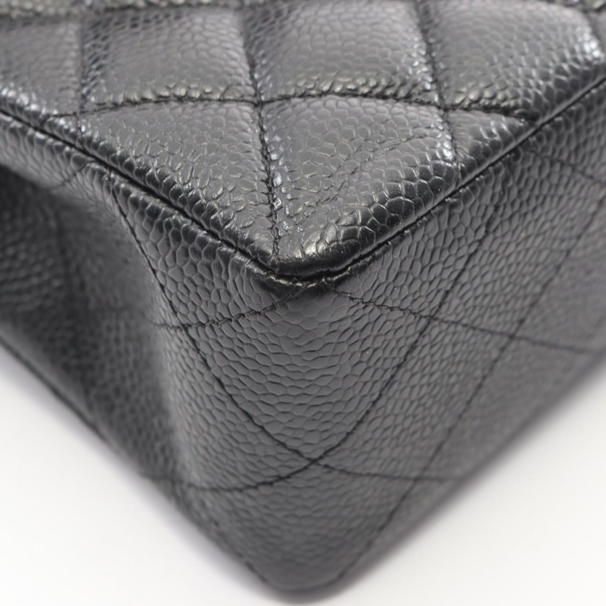 Chanel Black Grained Calfskin Handbag Shoulder Bag (Pre-Owned)