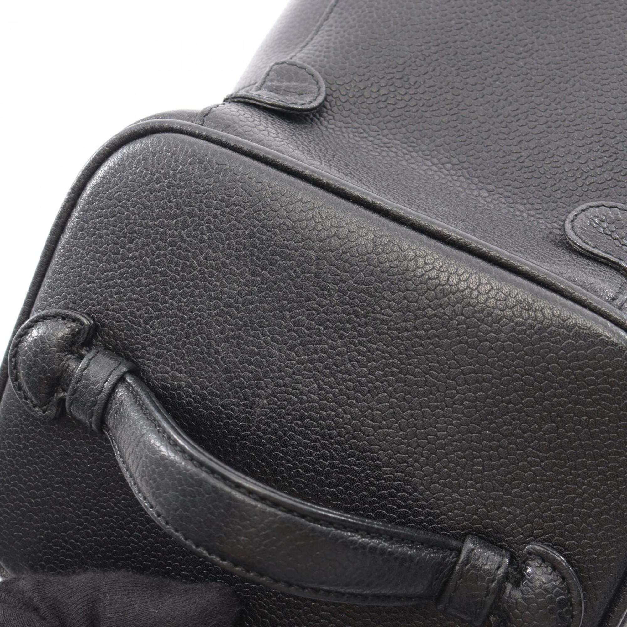 Chanel Black Grained Calfskin Handbag (Pre-Owned)