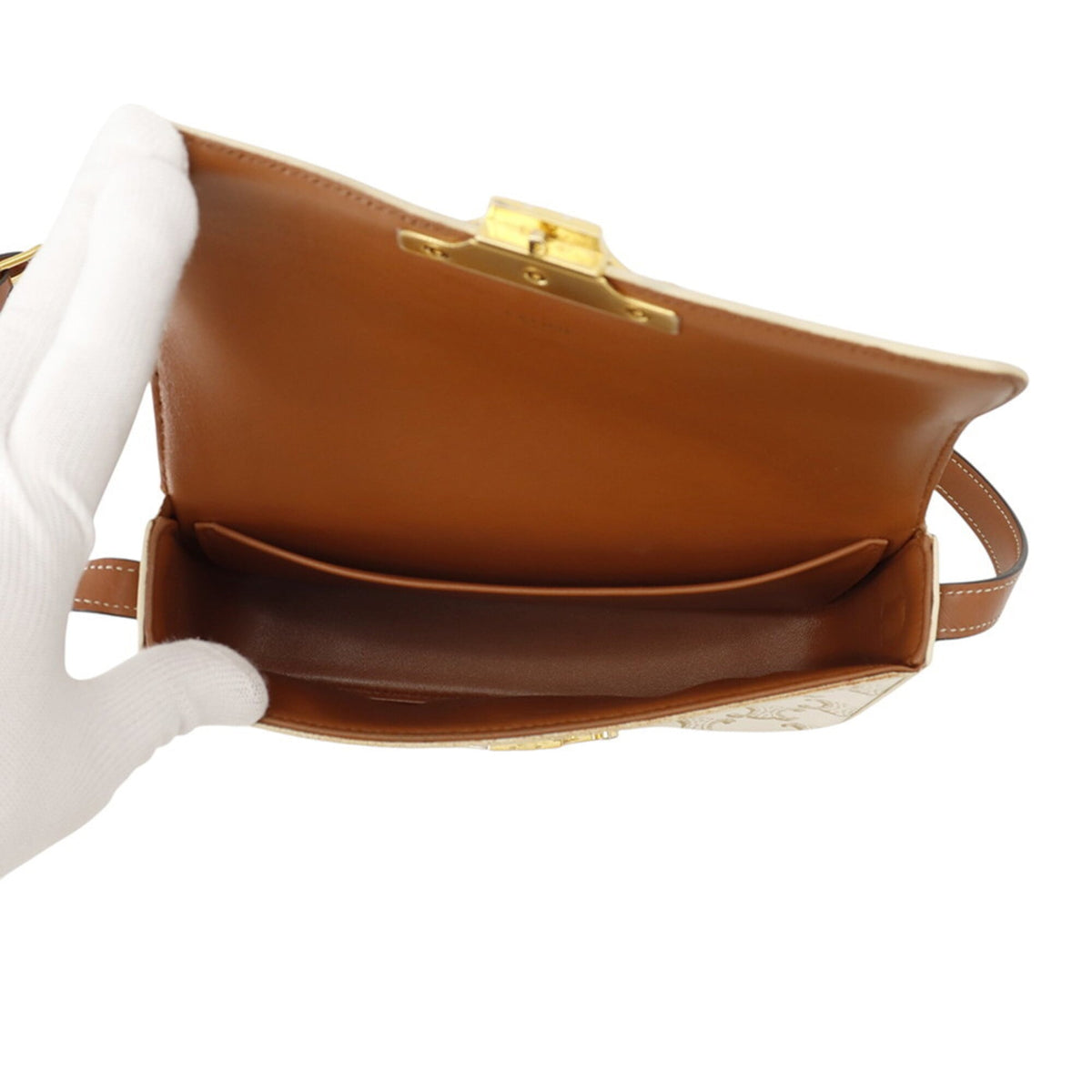 Celine Brown White Pvc Leather Shoulder Bag (Pre-Owned)