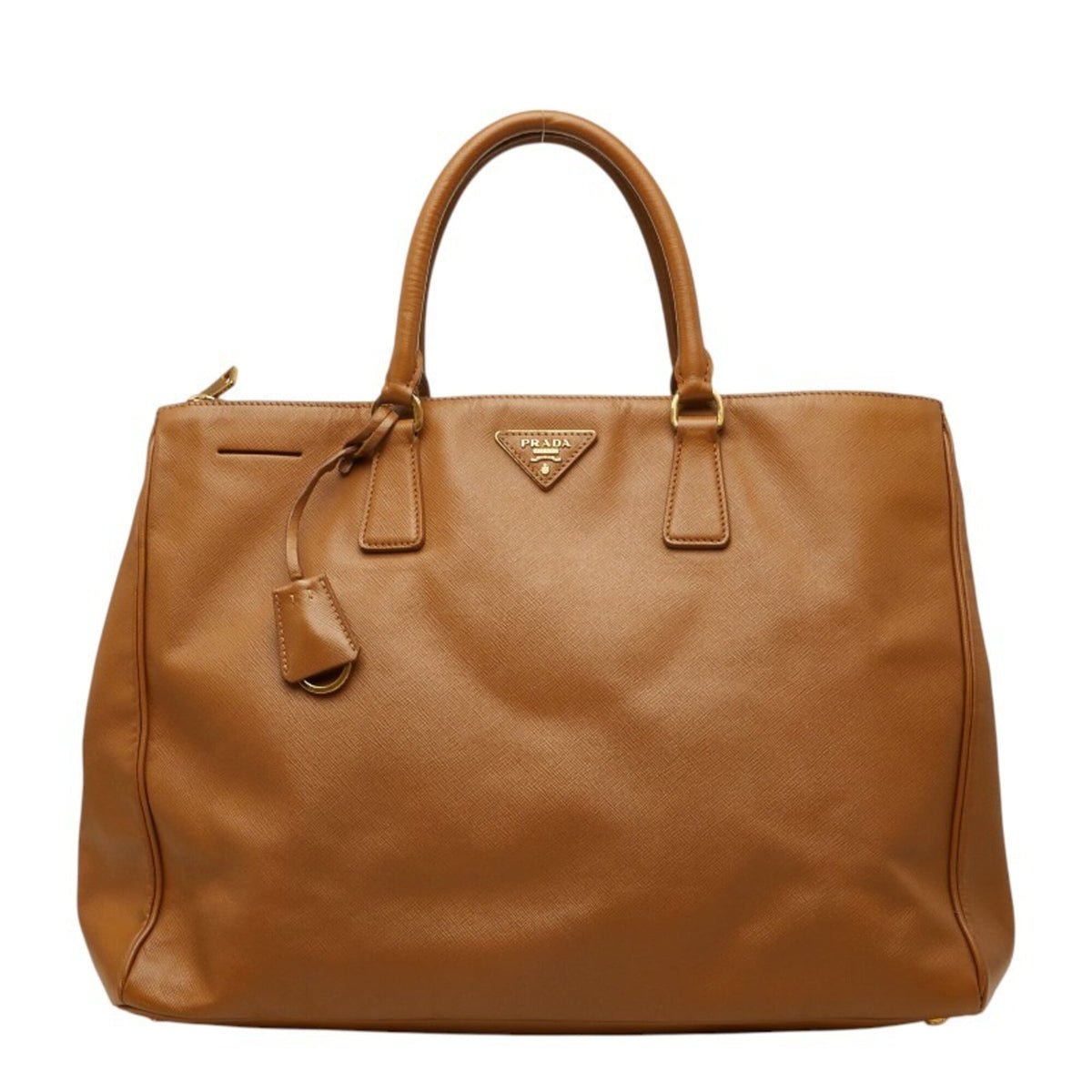 Prada Brown Leather Handbag Tote Bag (Pre-Owned)