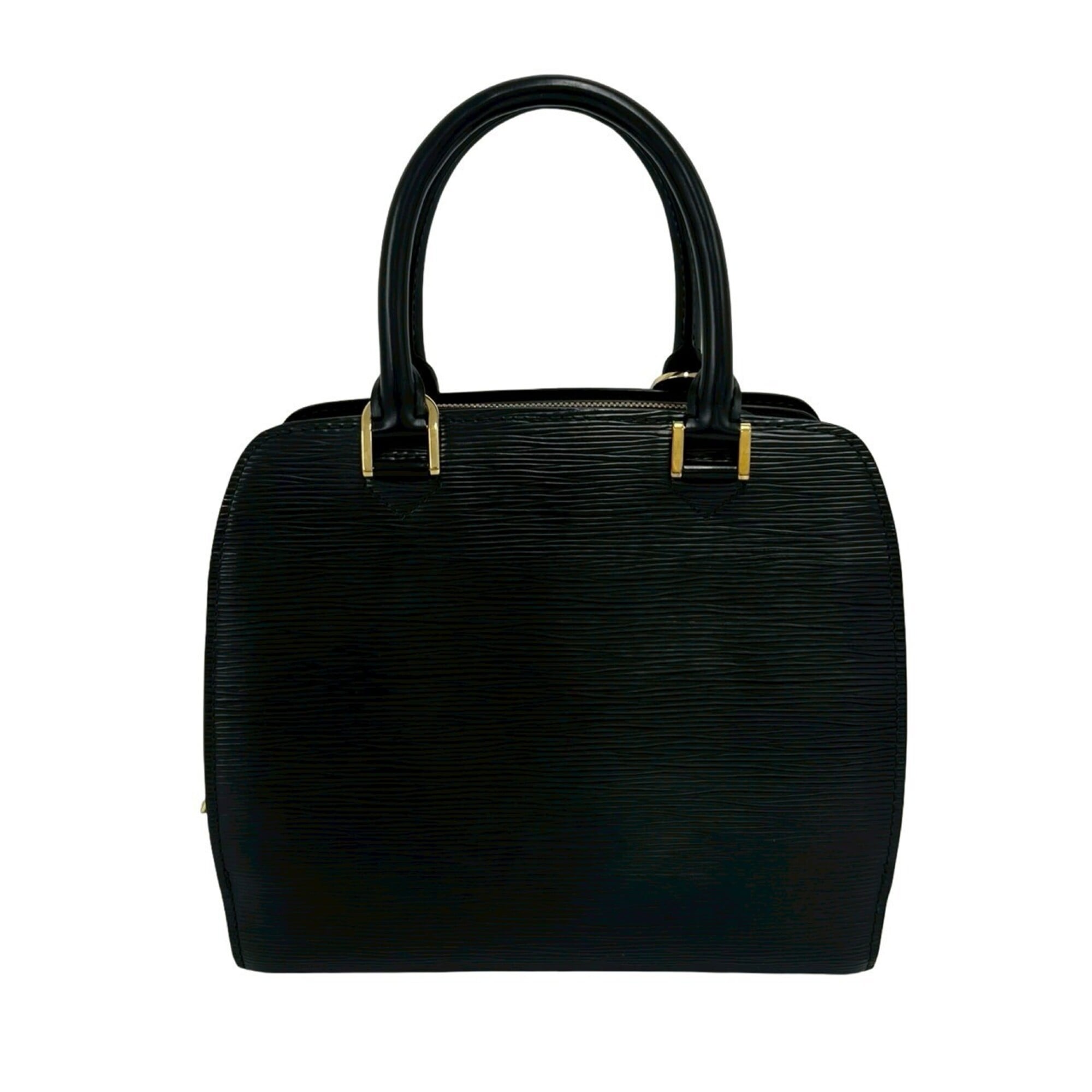 Louis Vuitton Black Leather Boston Bag Handbag (Pre-Owned)