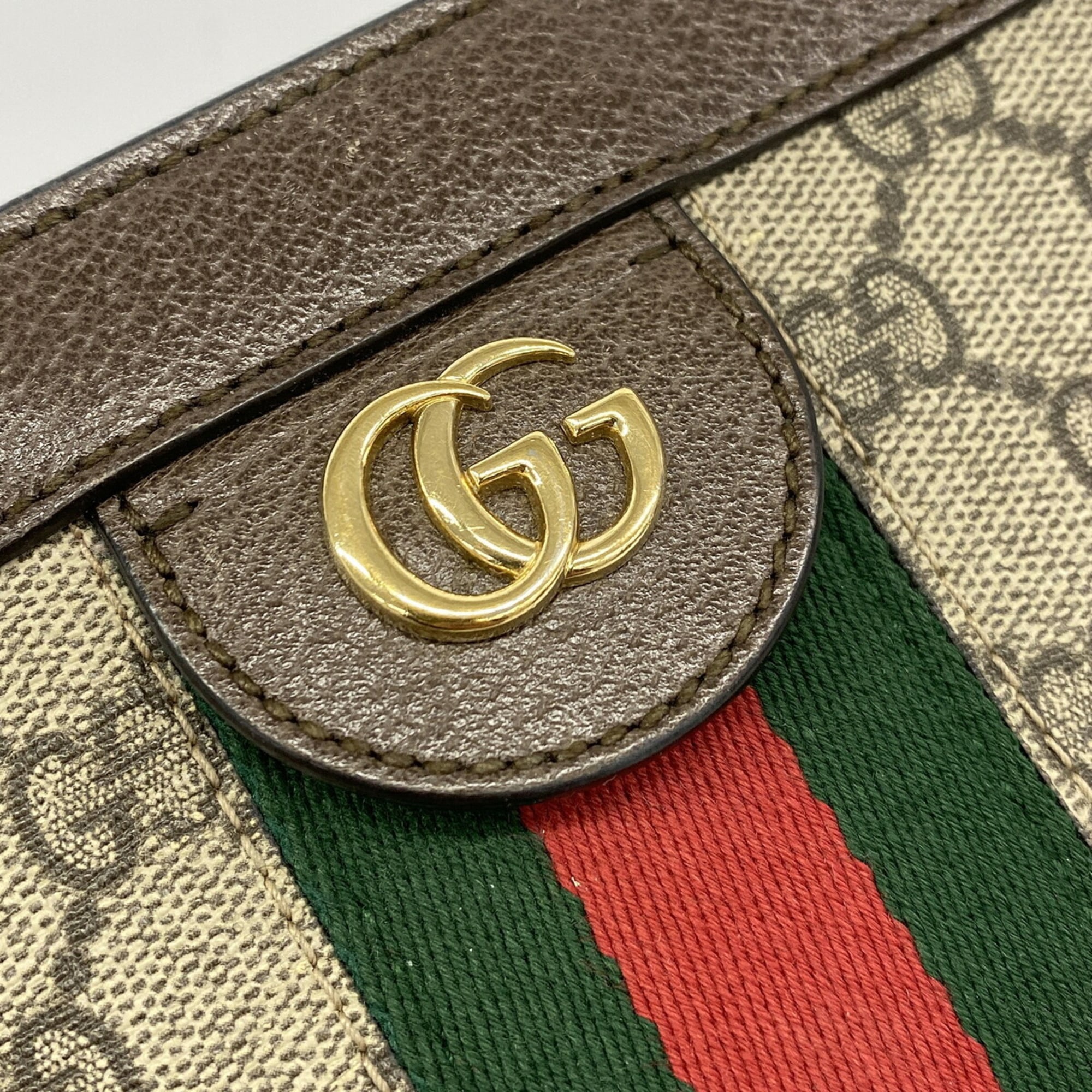Gucci Beige Brown Pvc Shoulder Bag (Pre-Owned)