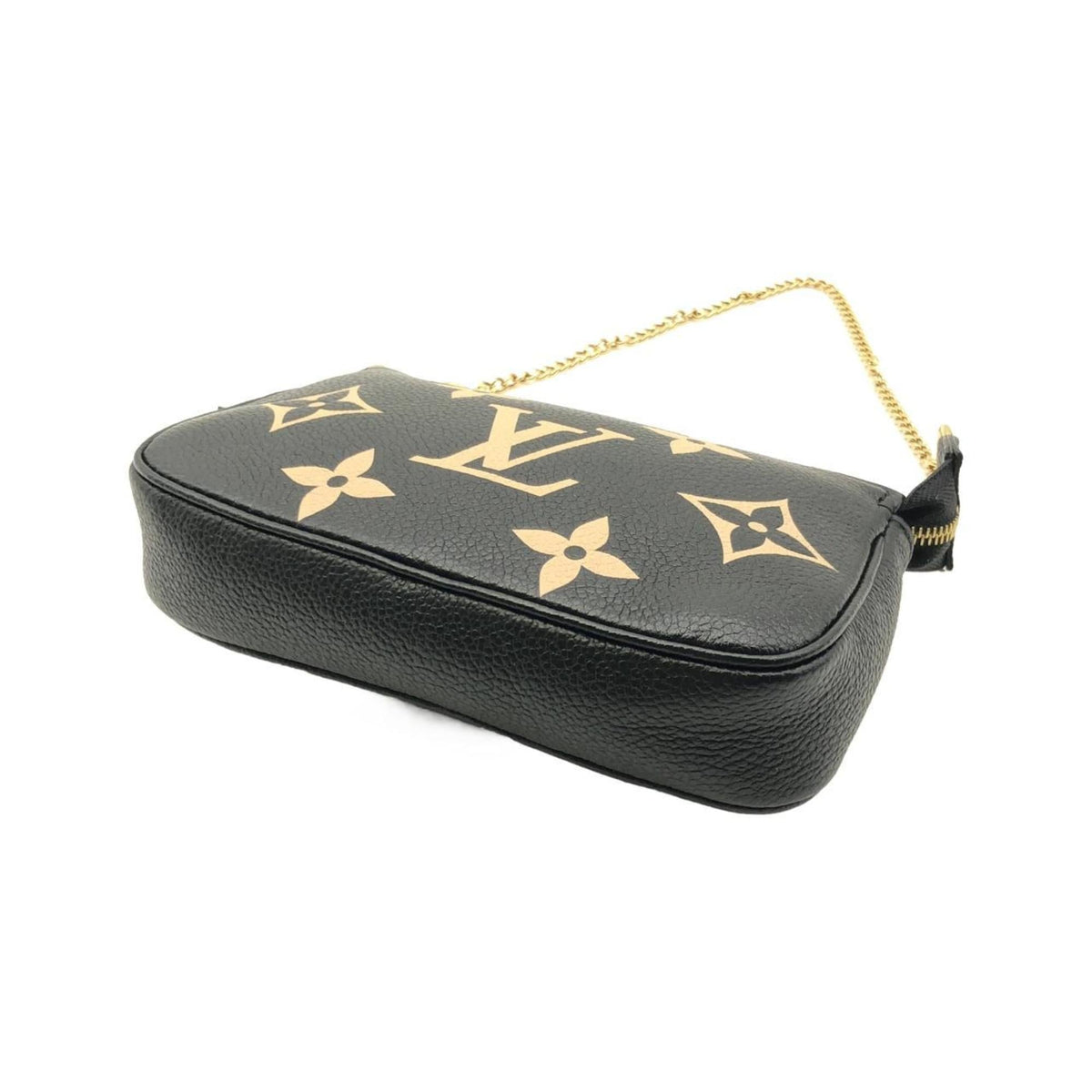 Louis Vuitton Beige Black Leather Pochette (Pre-Owned)