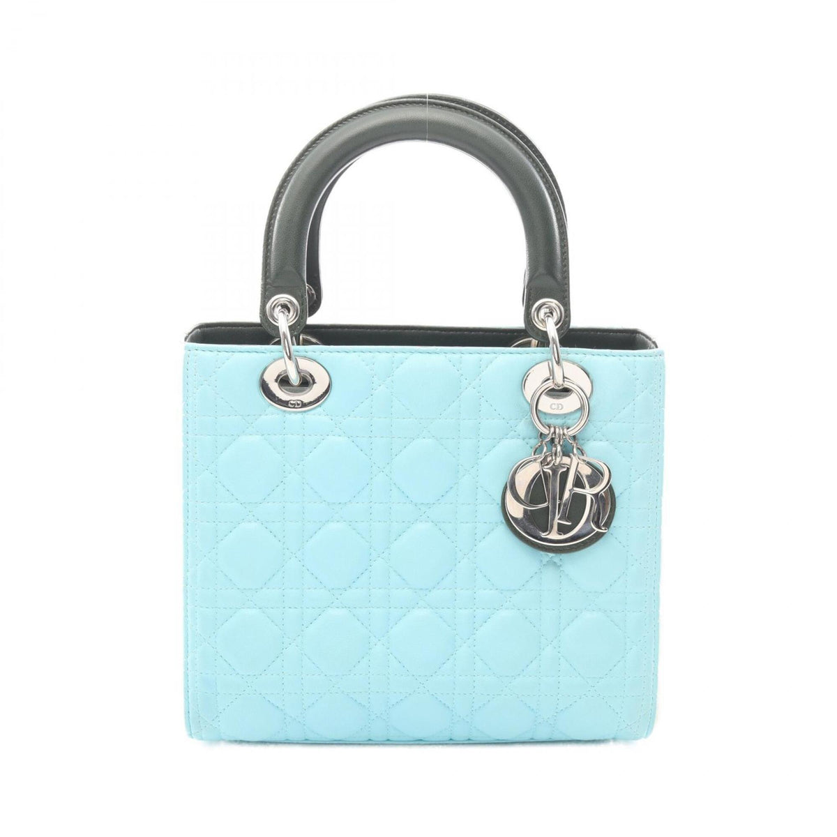 Christian Dior Blue Green Ivory Leather Handbag (Pre-Owned)