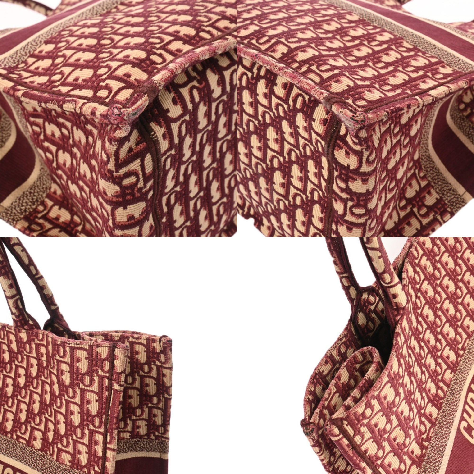 Christian Dior Bordeaux Canvas Handbag (Pre-Owned)