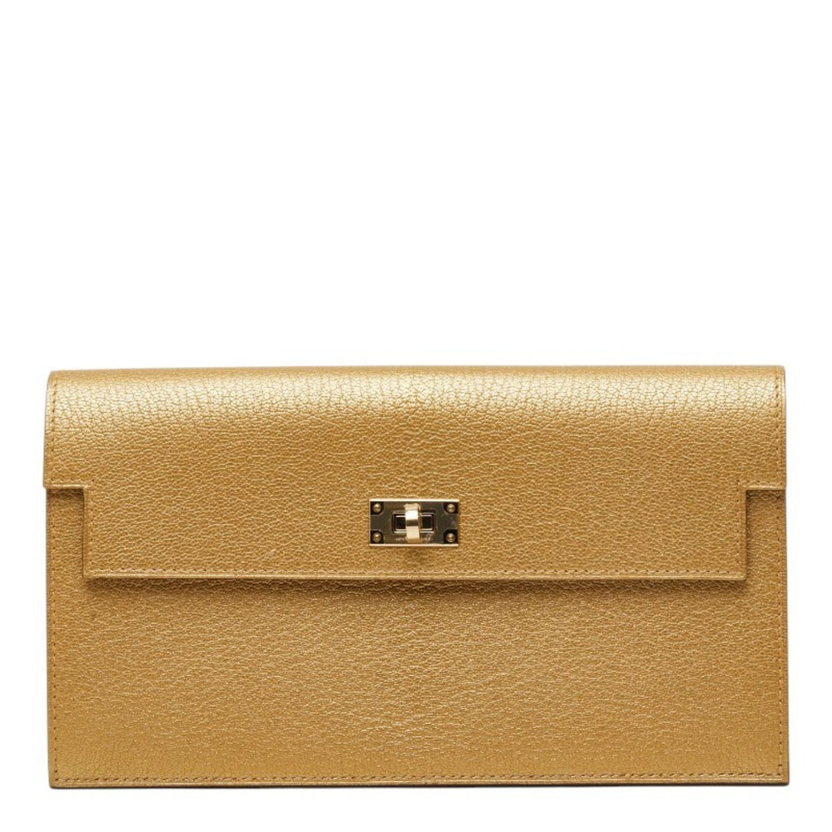 Hermes Gold Chevre Leather Long Wallet (Bi-Fold) (Pre-Owned)