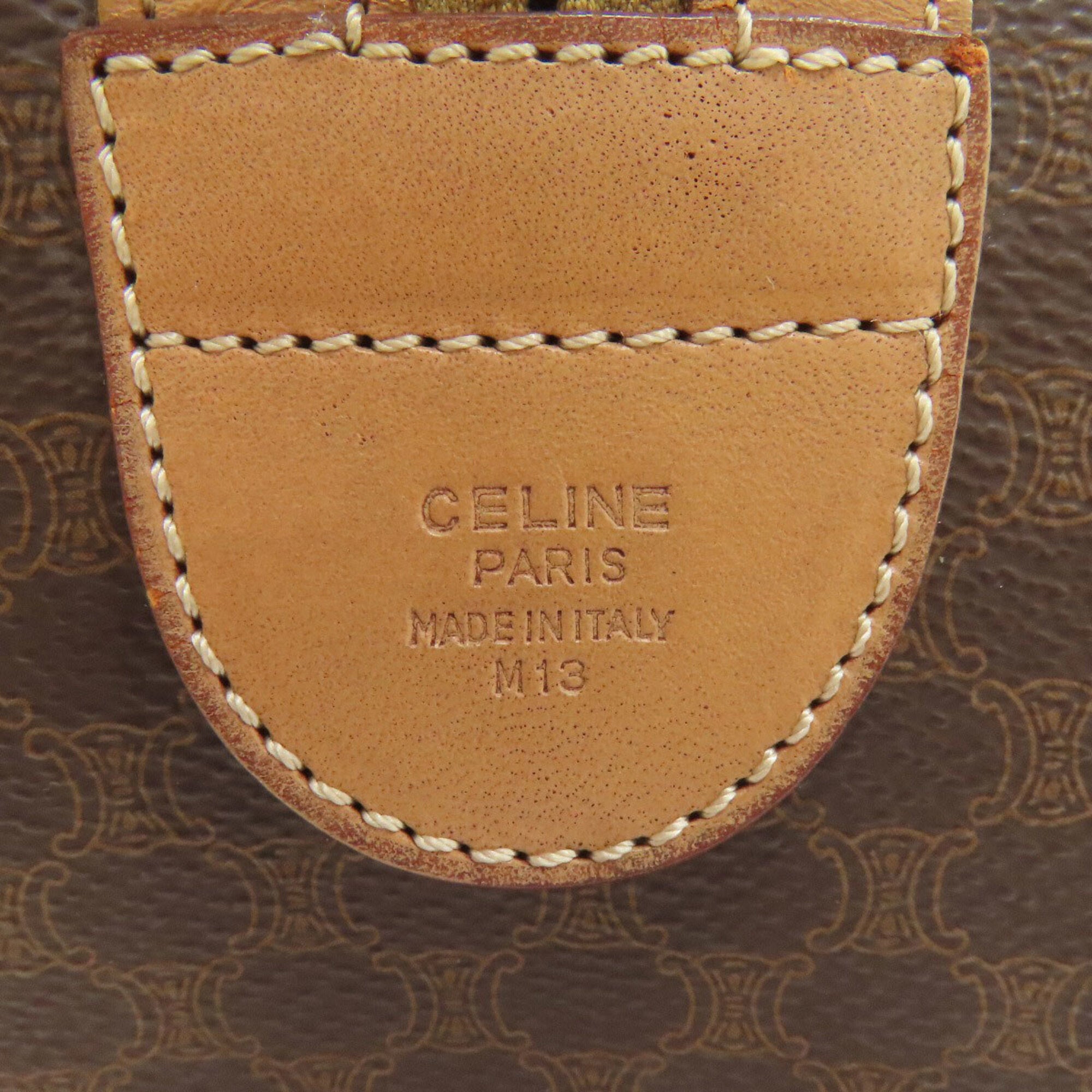 Celine Brown Pvc Leather Boston Bag Handbag (Pre-Owned)