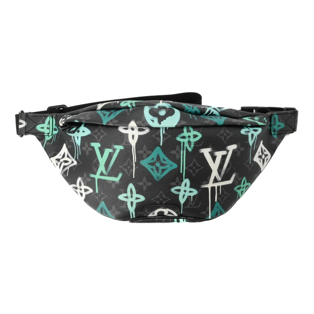 Louis Vuitton Black Green Monogram Canvas Leather Sling Bag (Pre-Owned)