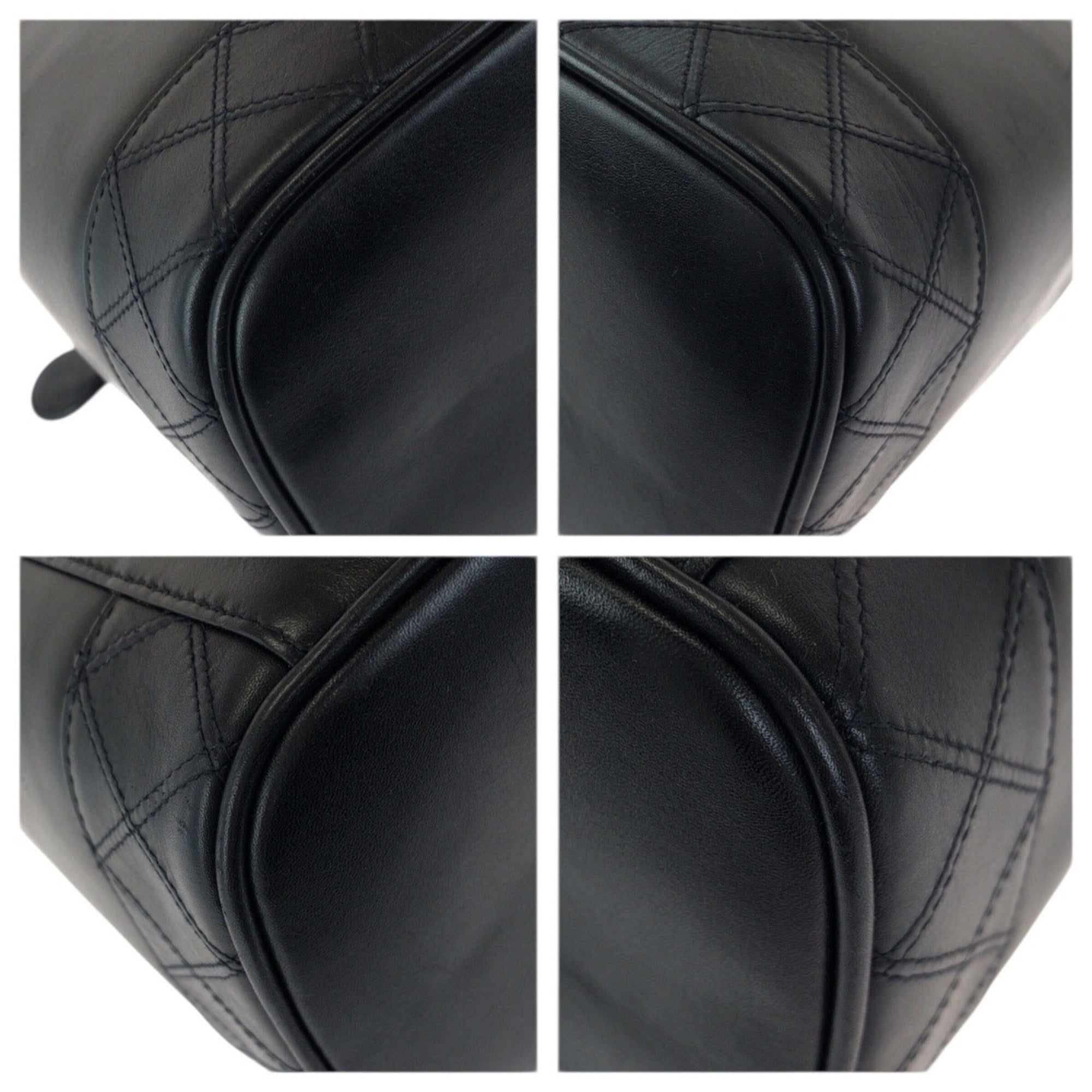 Chanel Black Leather Pouch Vanity Bag (Pre-Owned)